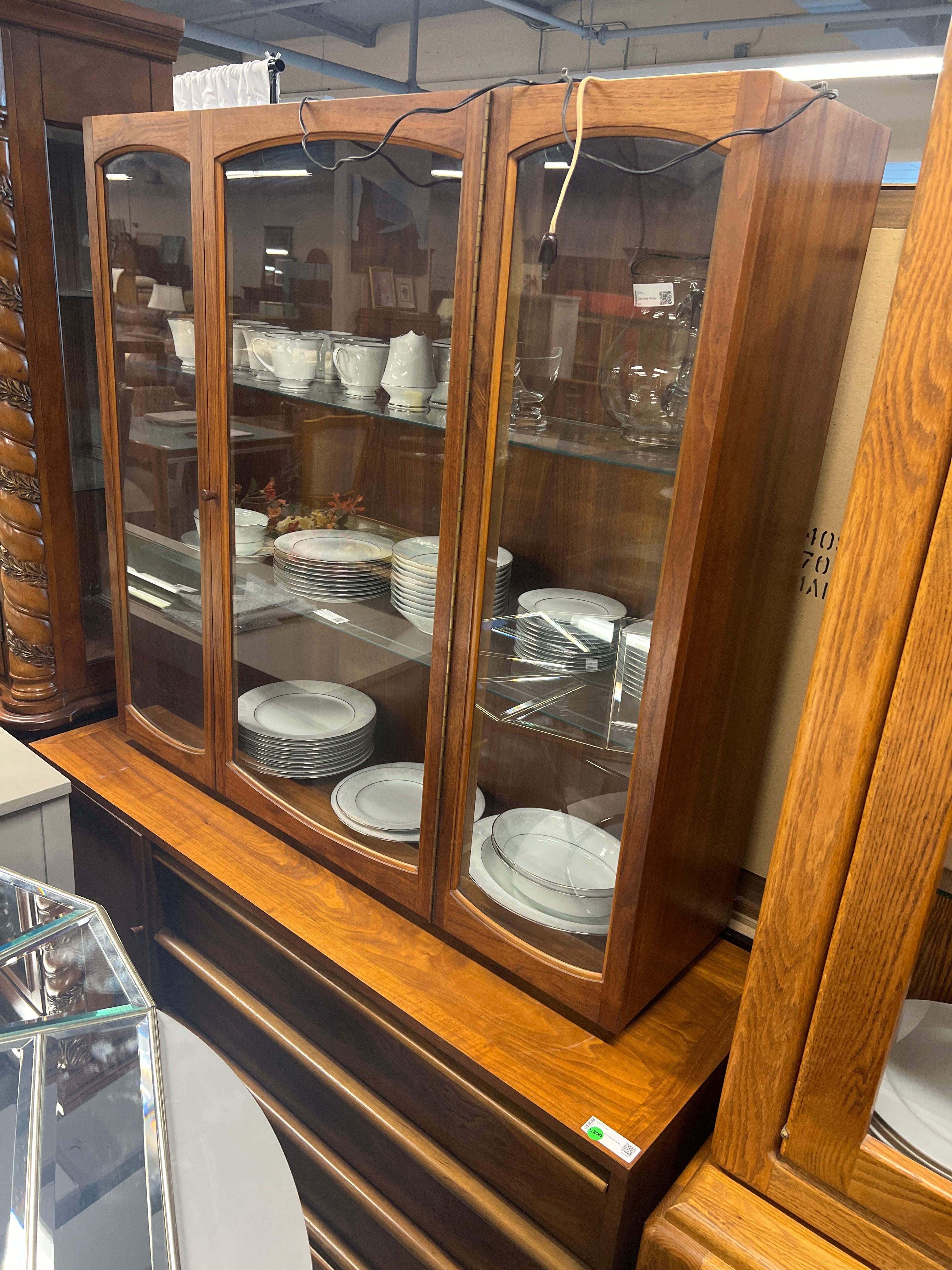 Lane Mid Century Modern Sideboard Buffet Display Case - Simply Stunning