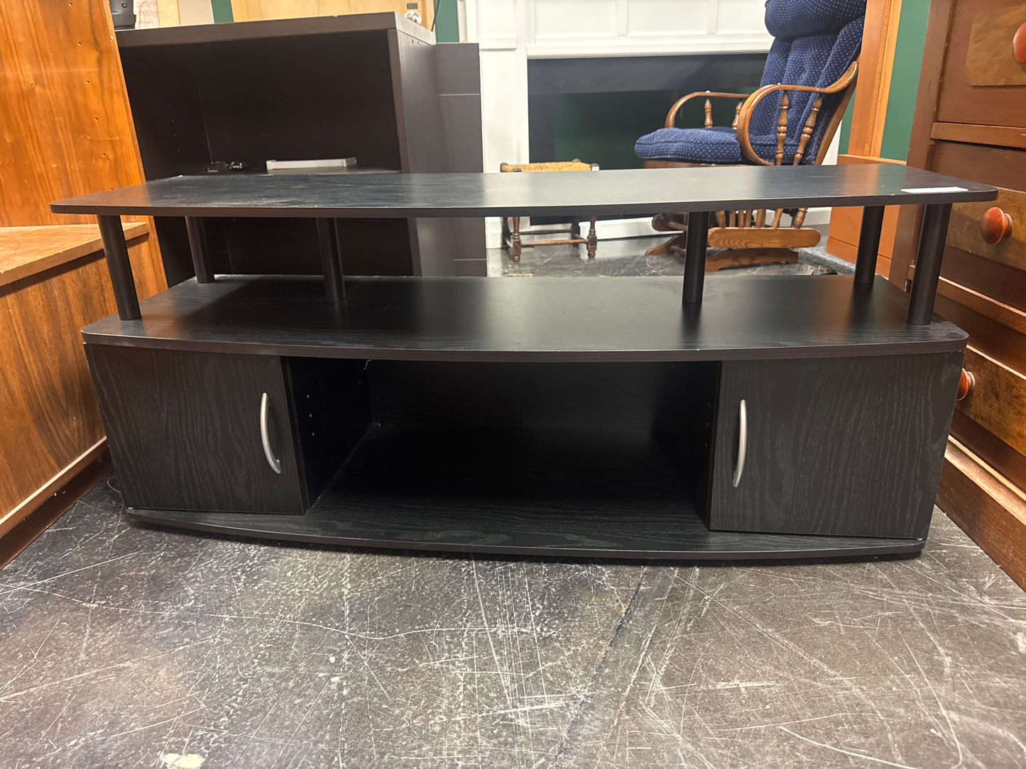 Black Corner TV Stand / Media Console