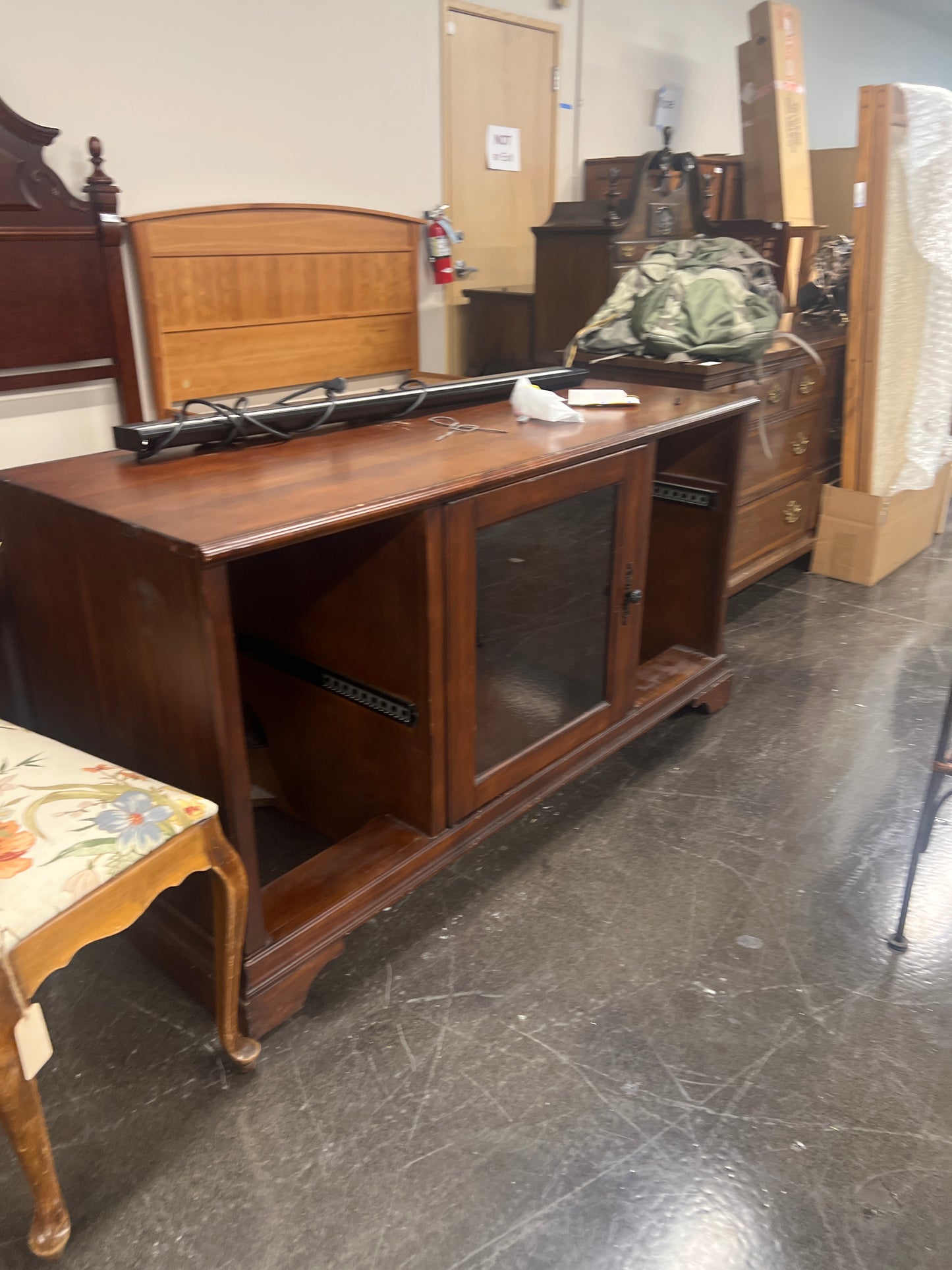 Media Cabinet with Glass Cabinet Door