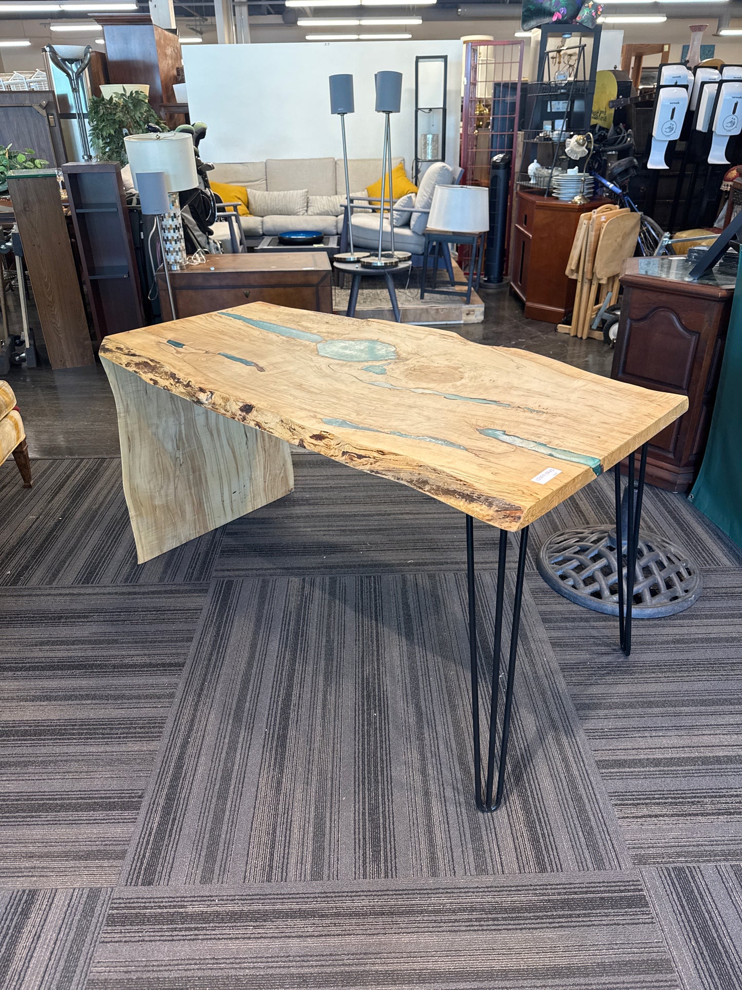 Live Edge Resin River Desk