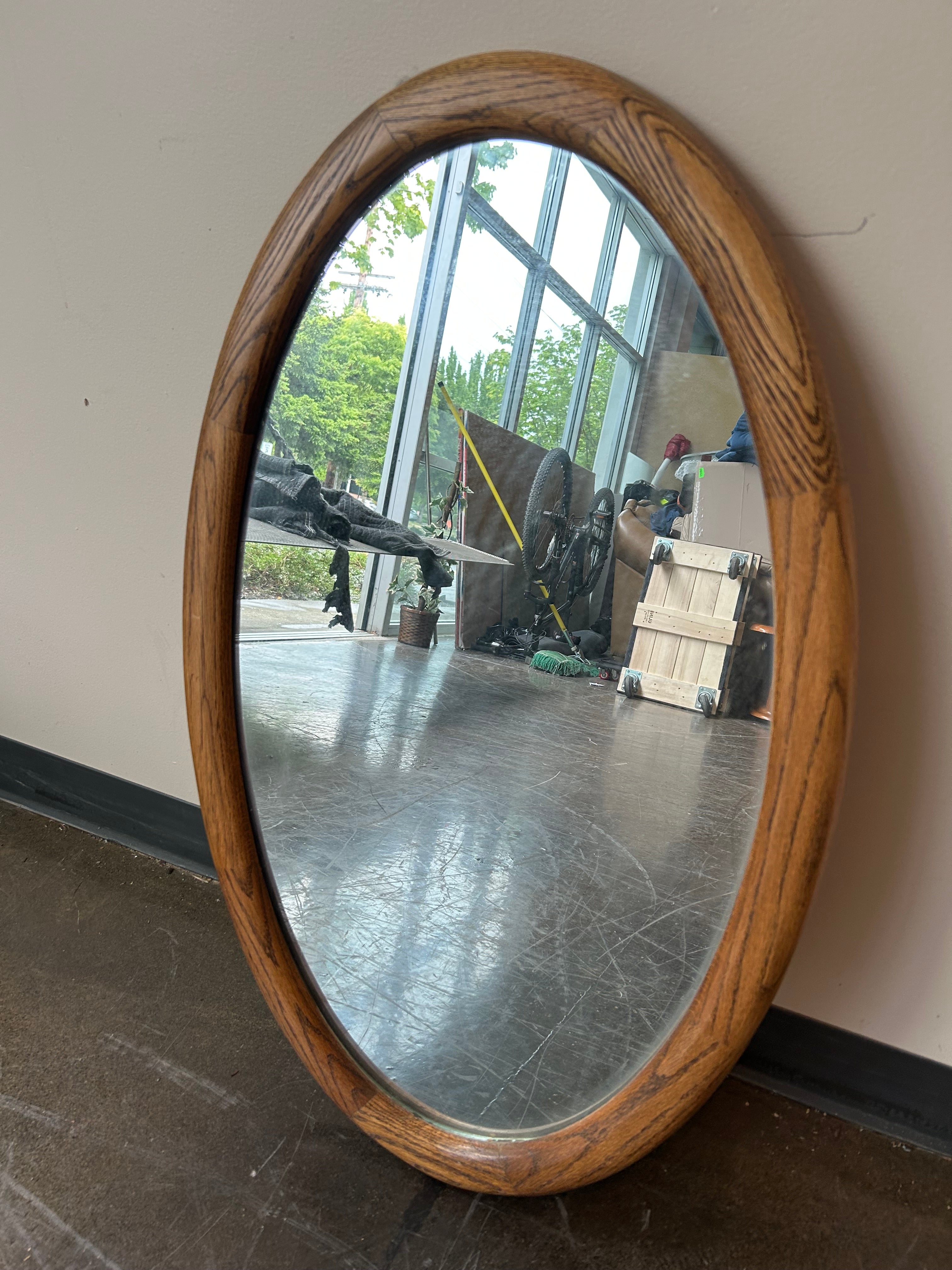 Large Oval Wood Mirror, by Michael Furniture Co.