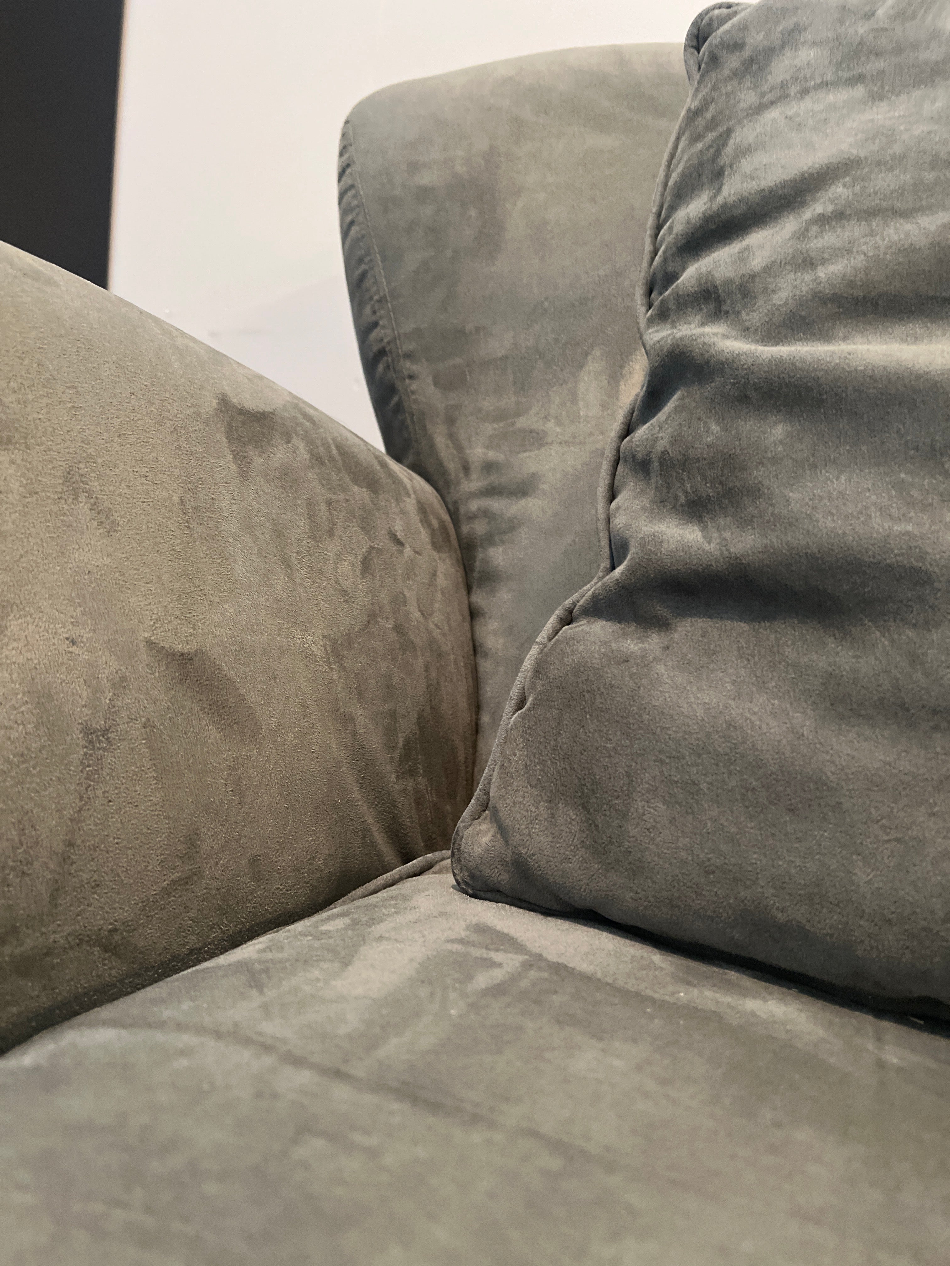 Grey Upholstered Armchair and Ottoman Set