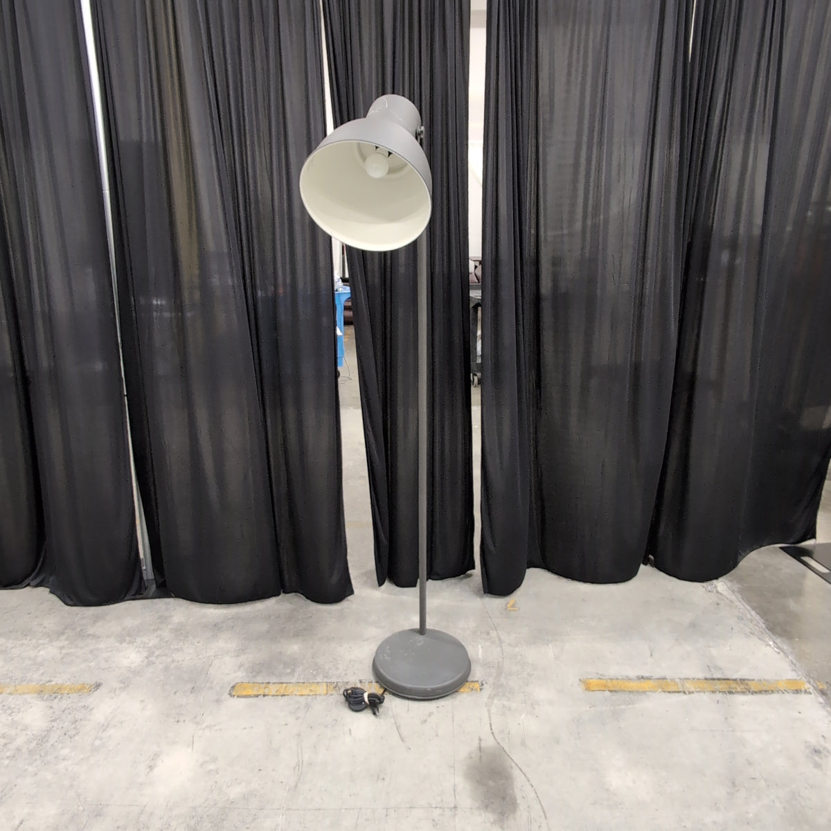Modern Grey Metal Floor Lamp with Adjustable Head