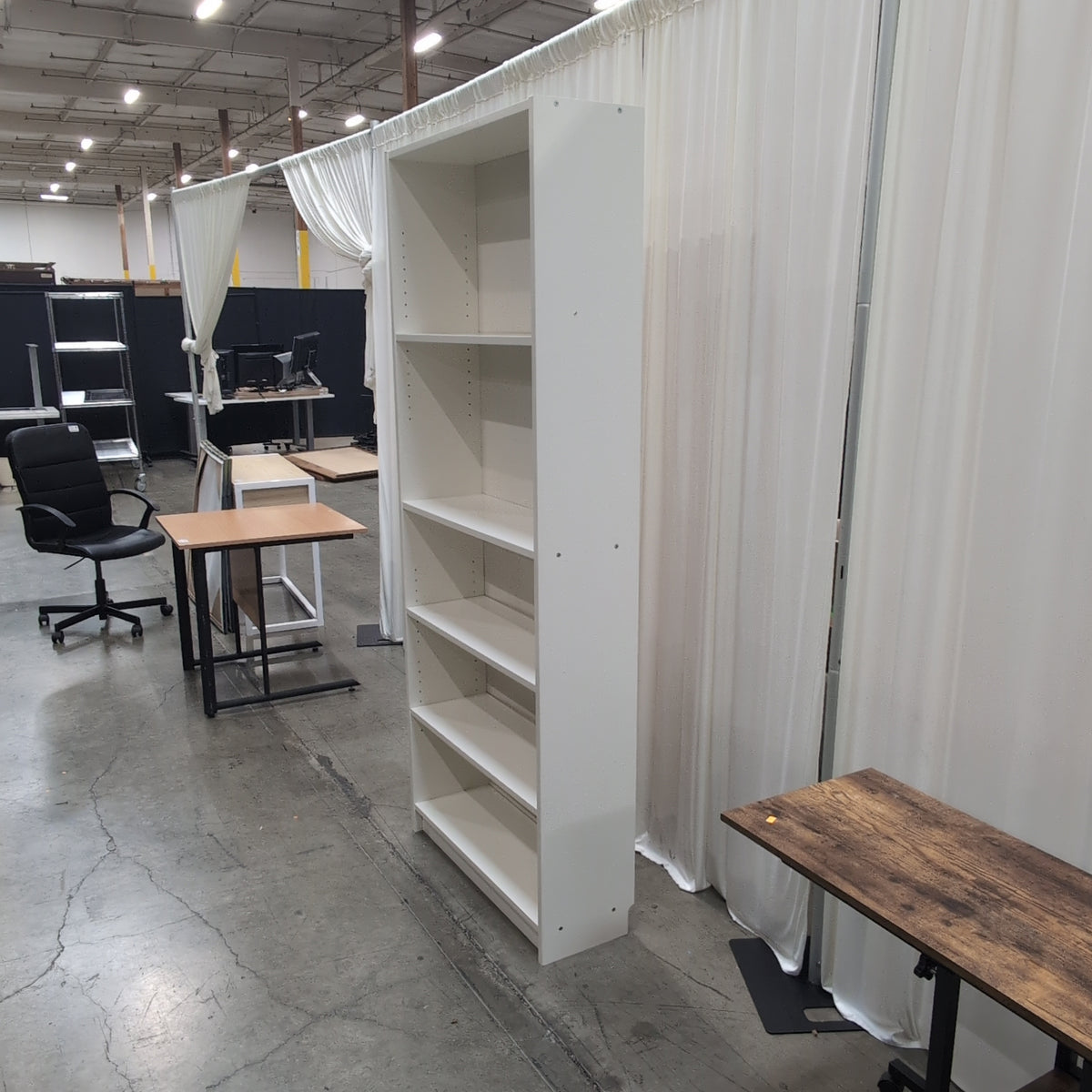 Tall White Six-Shelf Bookcase with Adjustable Shelves