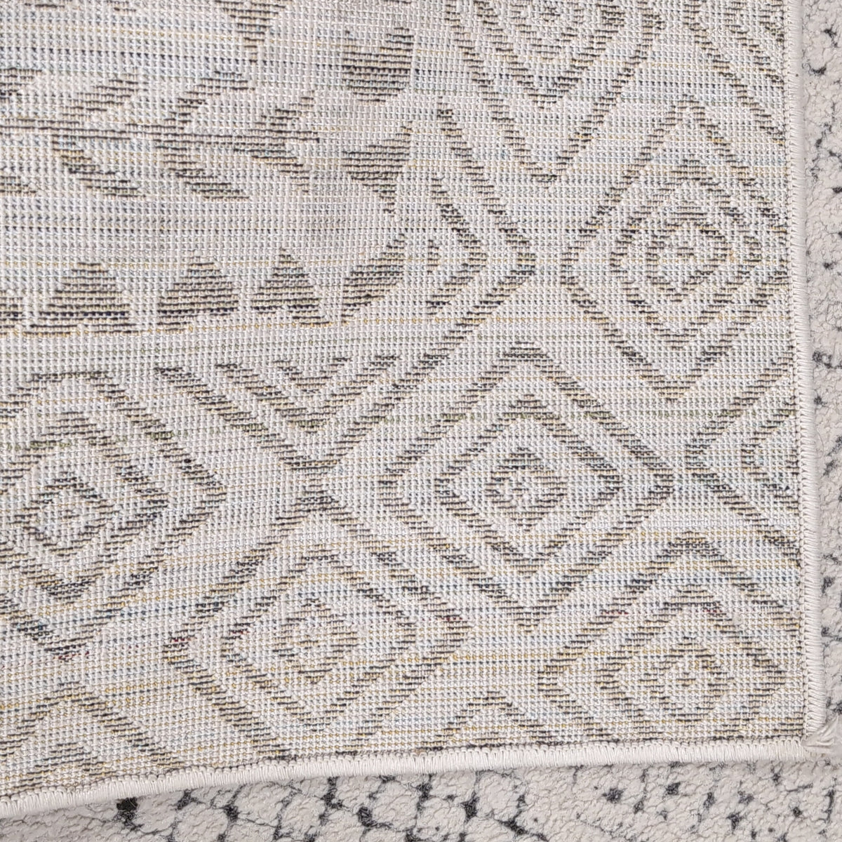 Surya White and Grey Geometric Pattern Area Rug