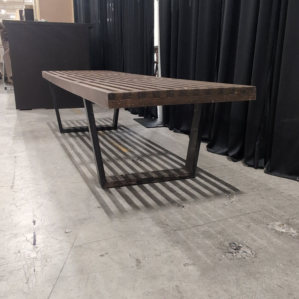 Brown Slatted Hardwood Room Divider