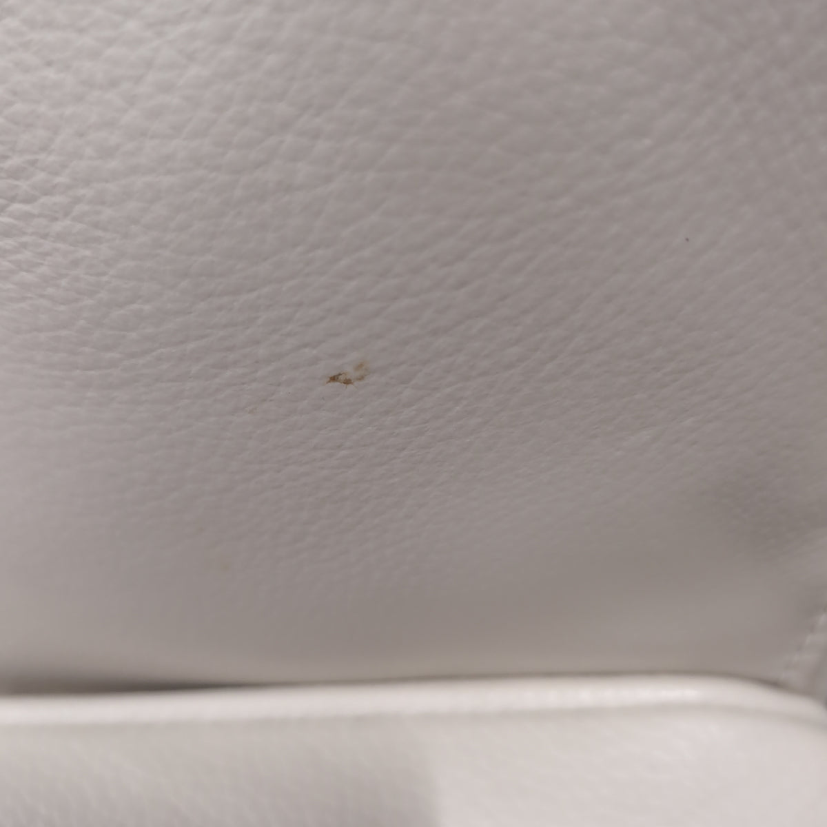 Cream Tufted Leather Three-Seat Couch