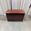 Cherry Finish Wood TV Stand with Paneled Doors