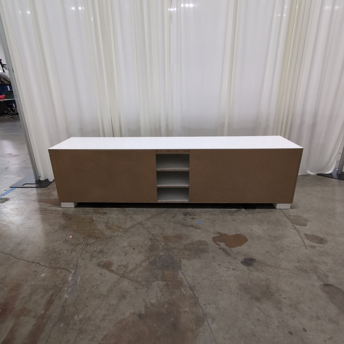 Sleek White Three-Drawer Buffet