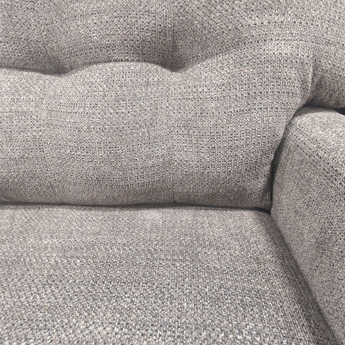 Textured Brown Fabric Two-Seater Couch with Tufted Back