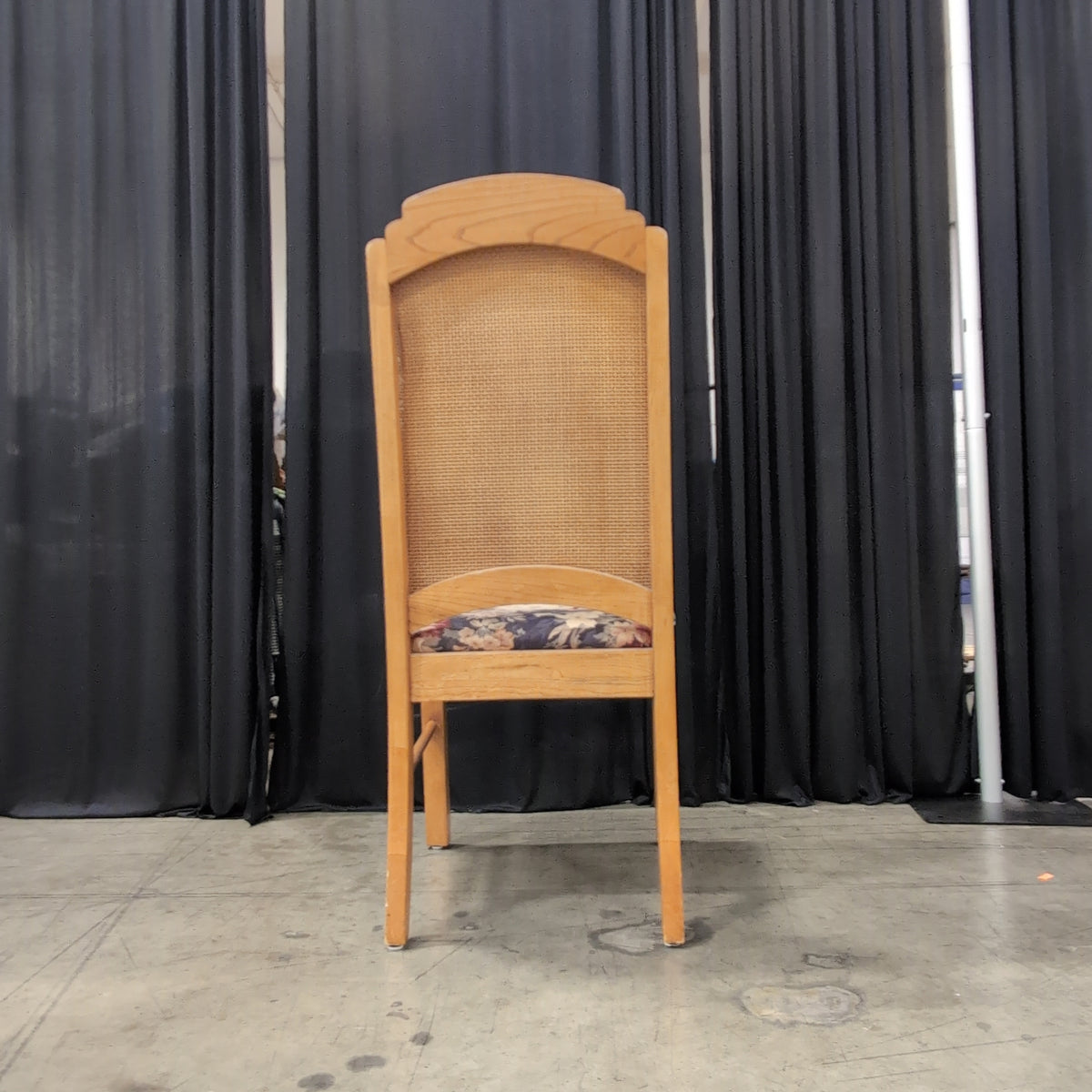 Carved Wood Cane Back Dining Chair