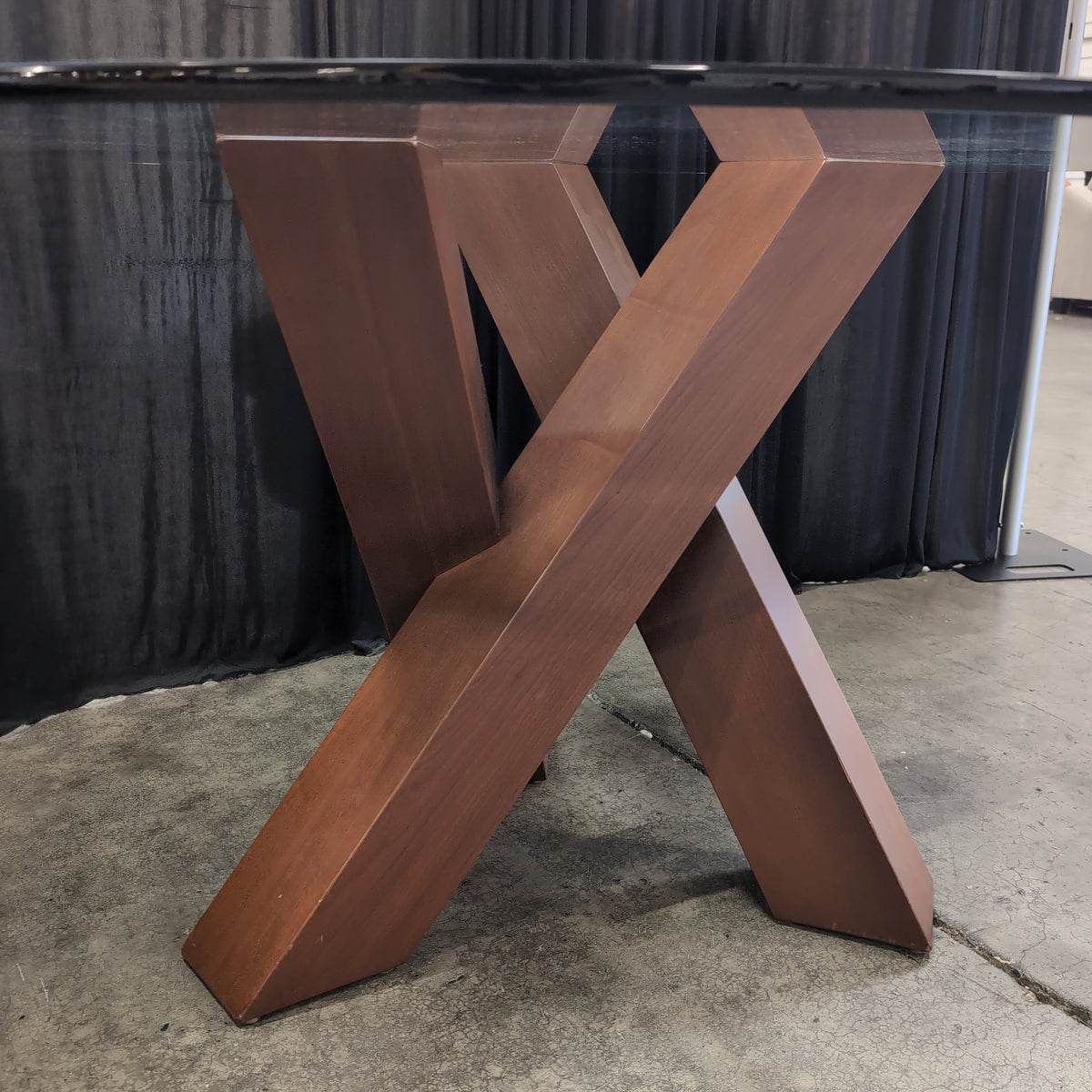 Cherry Finish Geometric Wood Coffee Table Base