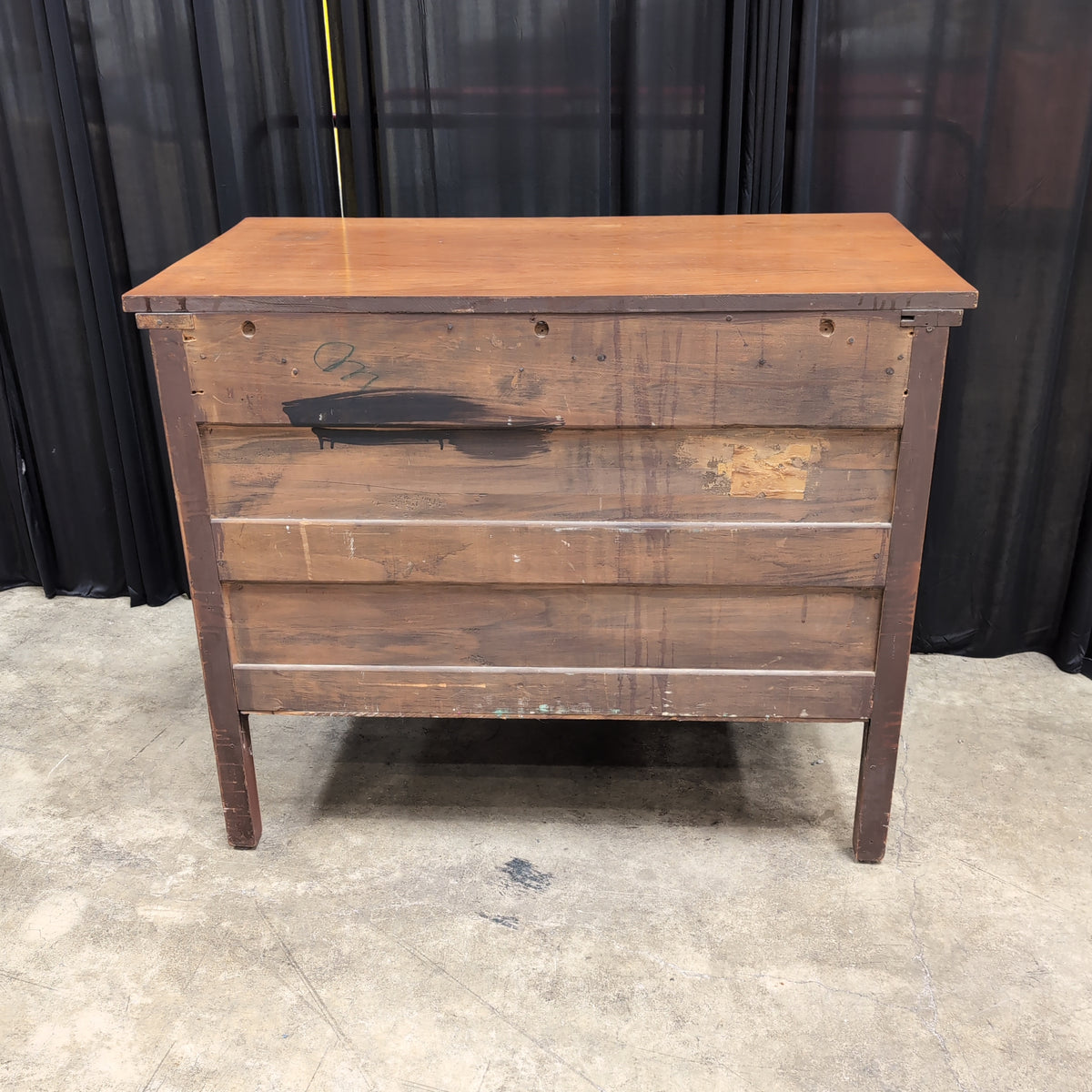 Brown Stained Wood Two-Over-Two Drawer Dresser