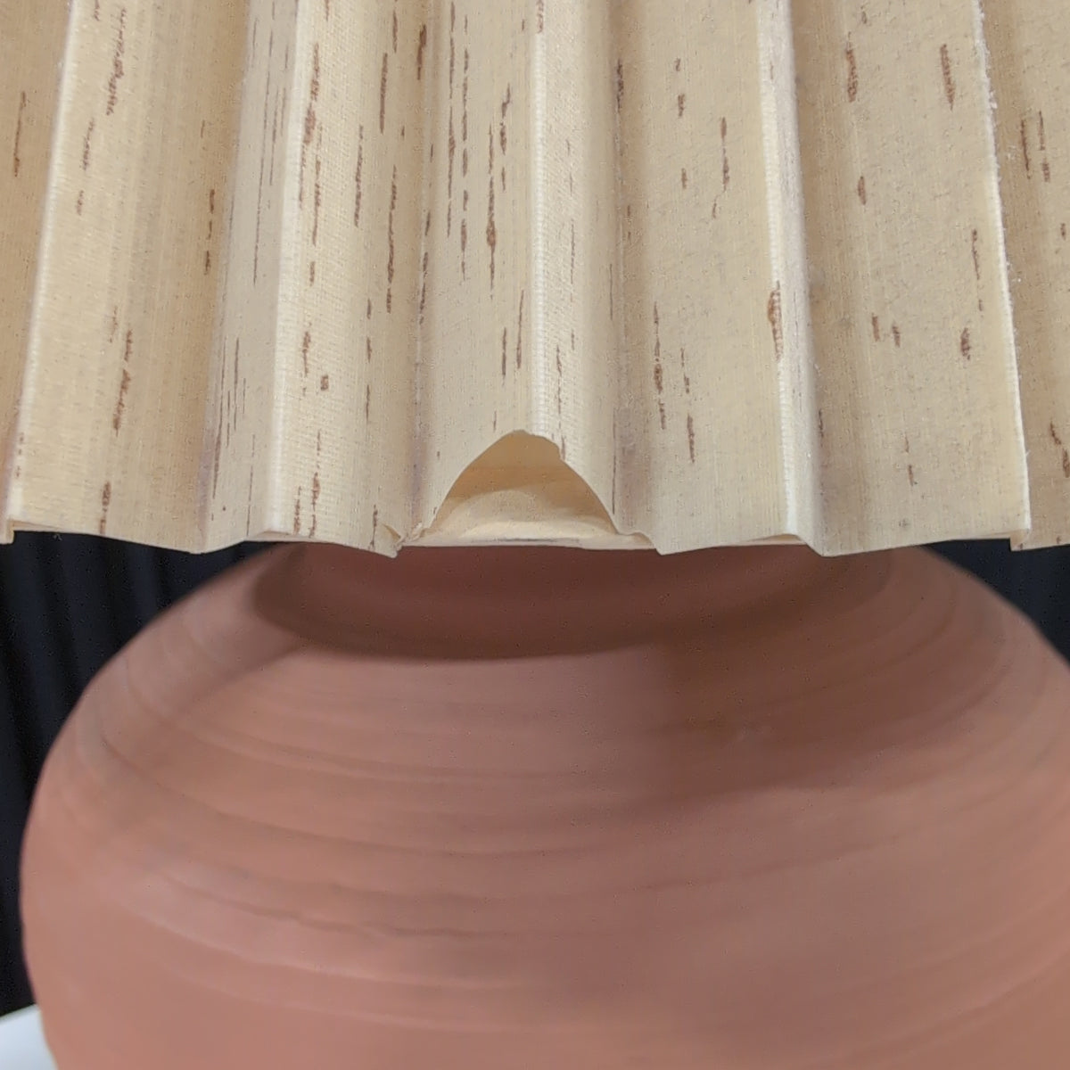 Terracotta Base Table Lamp with Pleated Shade