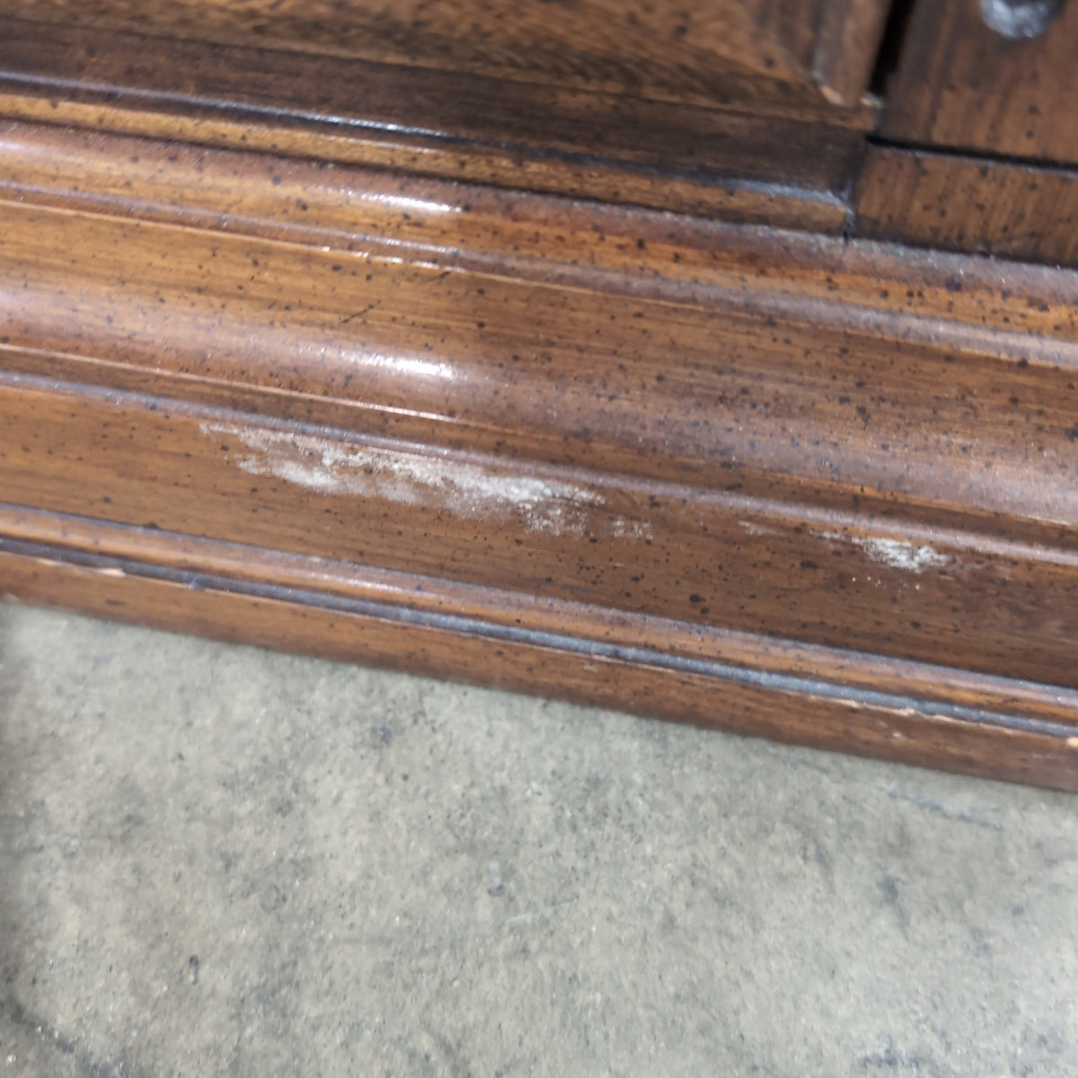 Ornate Dark Wood Two-Drawer Nightstand