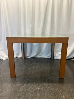 Expandable Wood Table With Glass