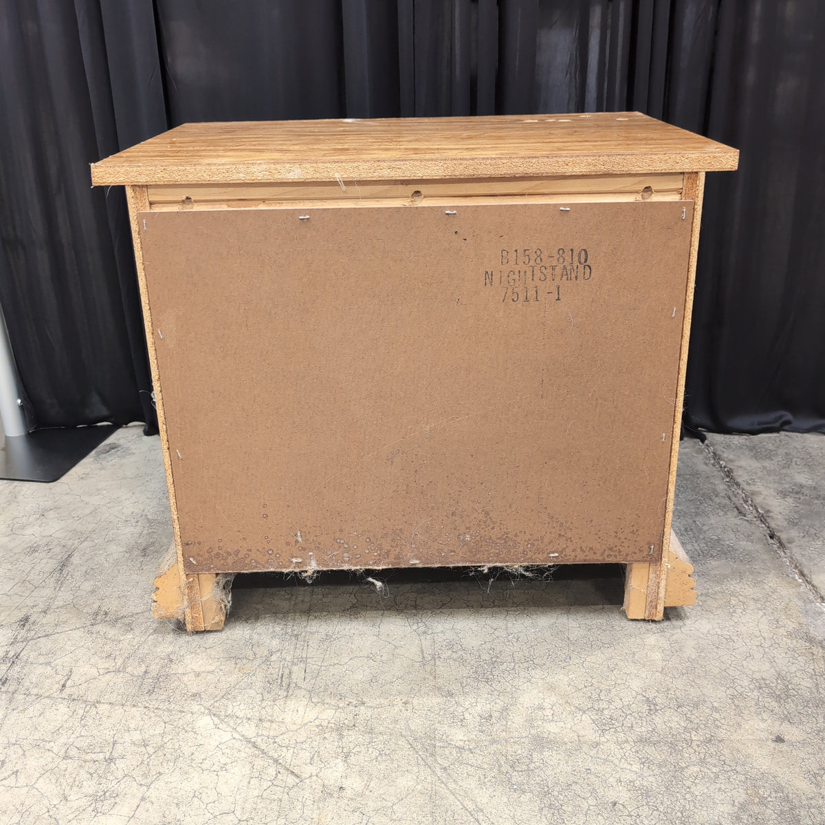Ornate Brown Wood Two-Drawer Nightstand