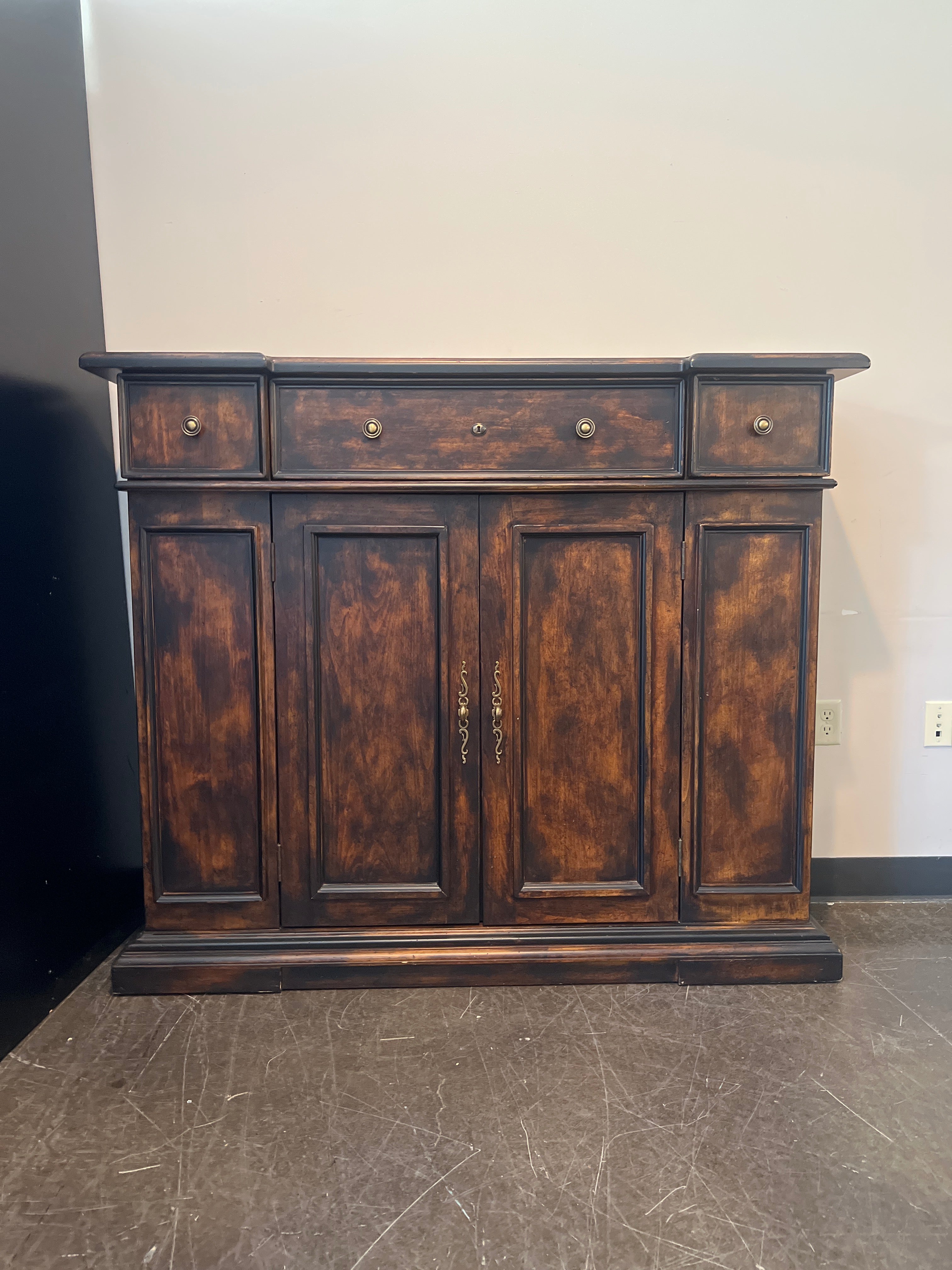 Traditional Wood Sideboard Buffet Cabinet – Rich Dark Finish
