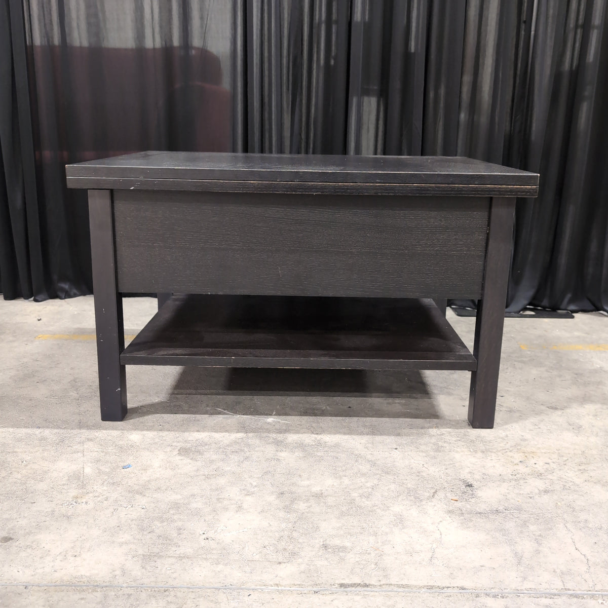 Dark Wood Rectangular Coffee Table with Lower Shelf