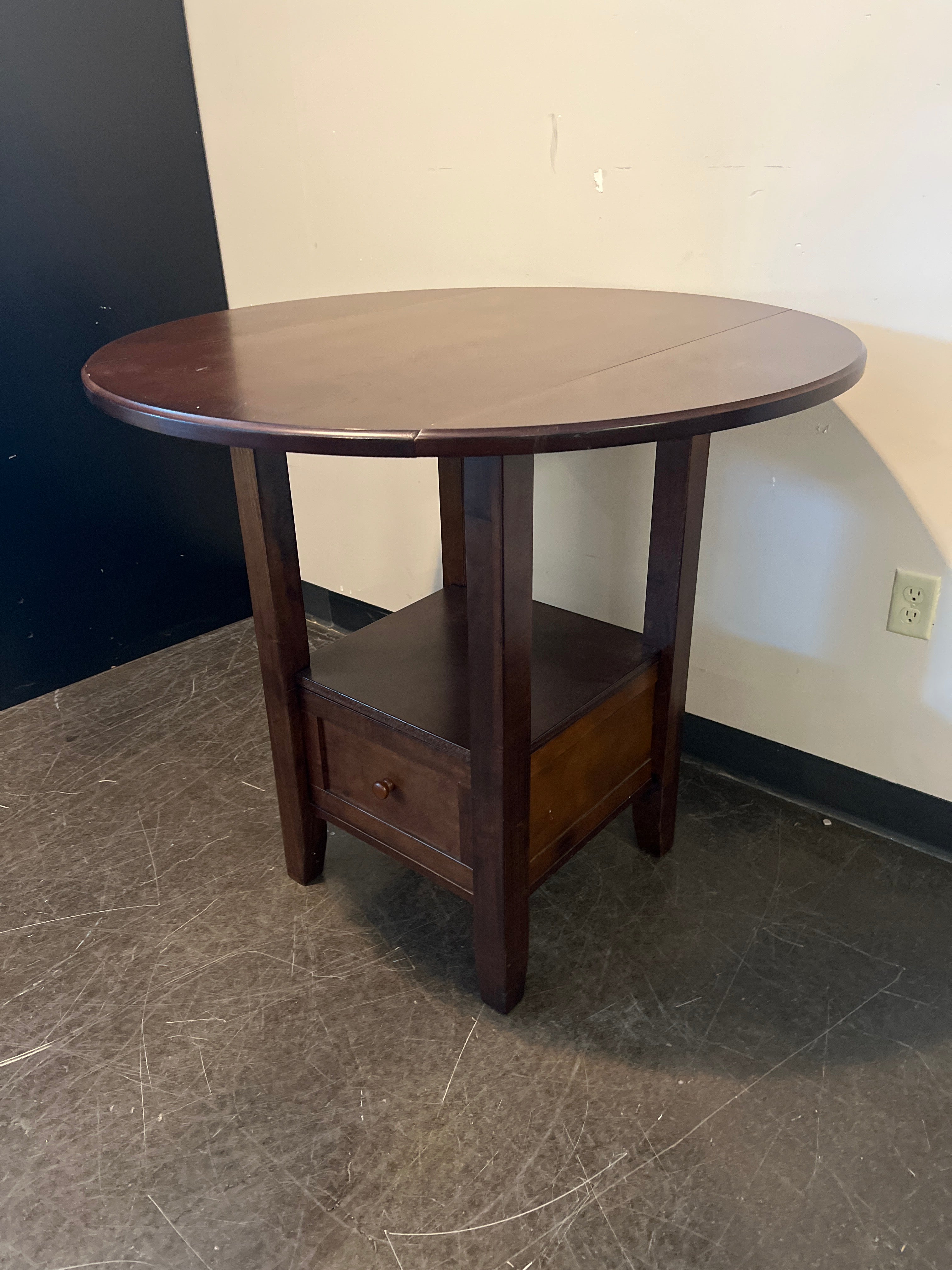 Dark Wood Drop-Leaf Table