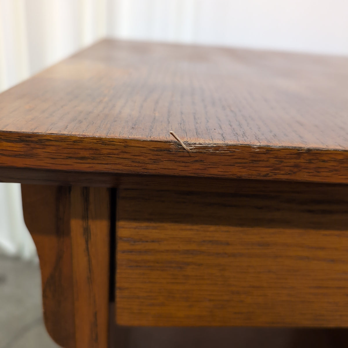 Warm Brown Wood One-Drawer Nightstand