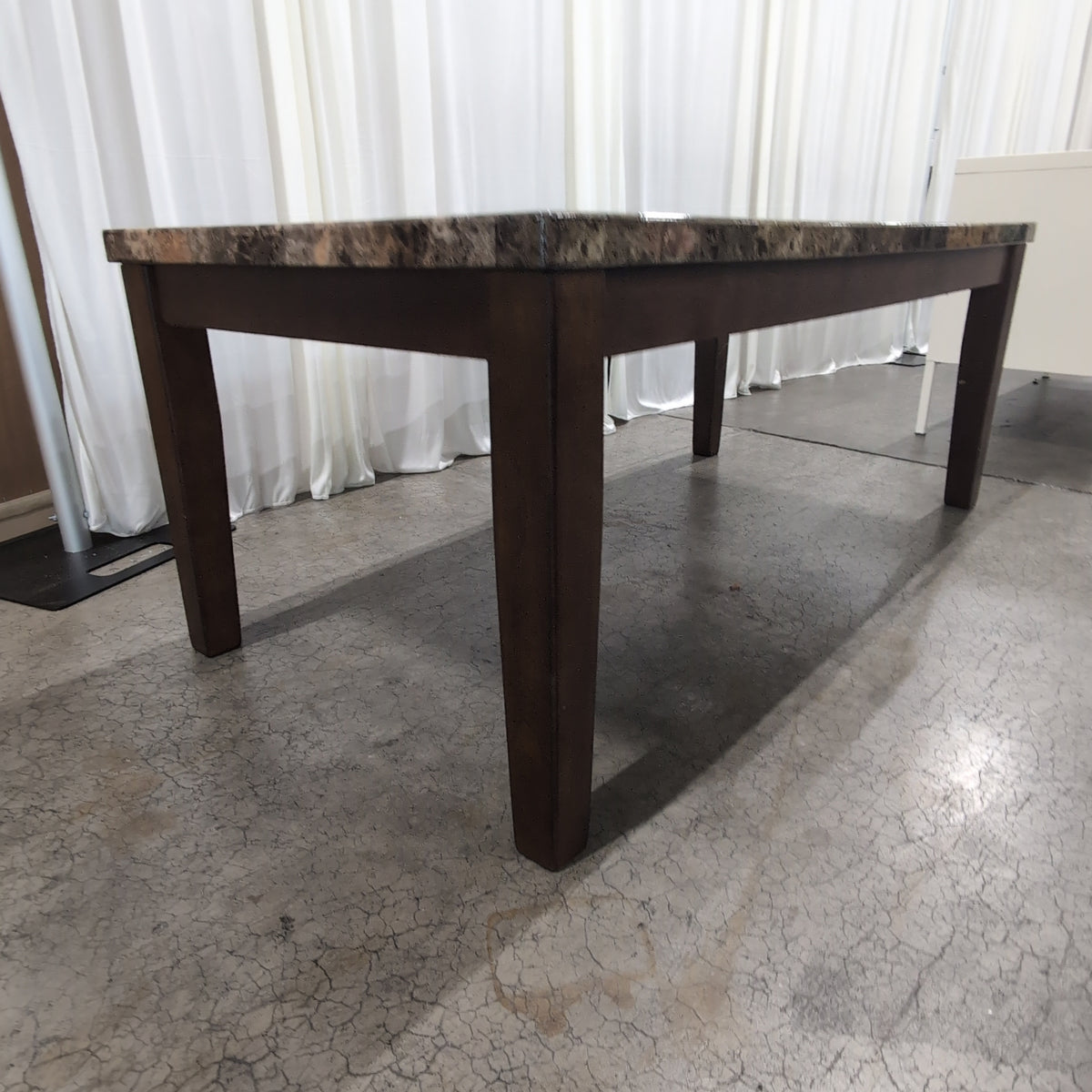 Rectangular Multi-tone Patterned Top Dining Table with Wood Base