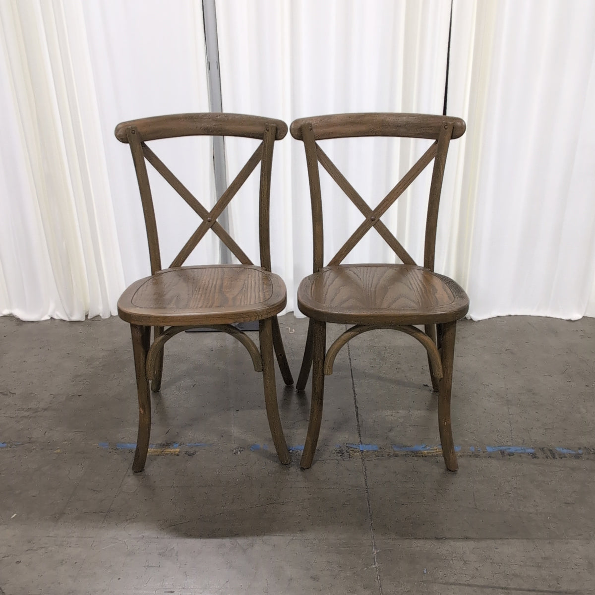 Light Brown Wood Cross-Back Dining Chair