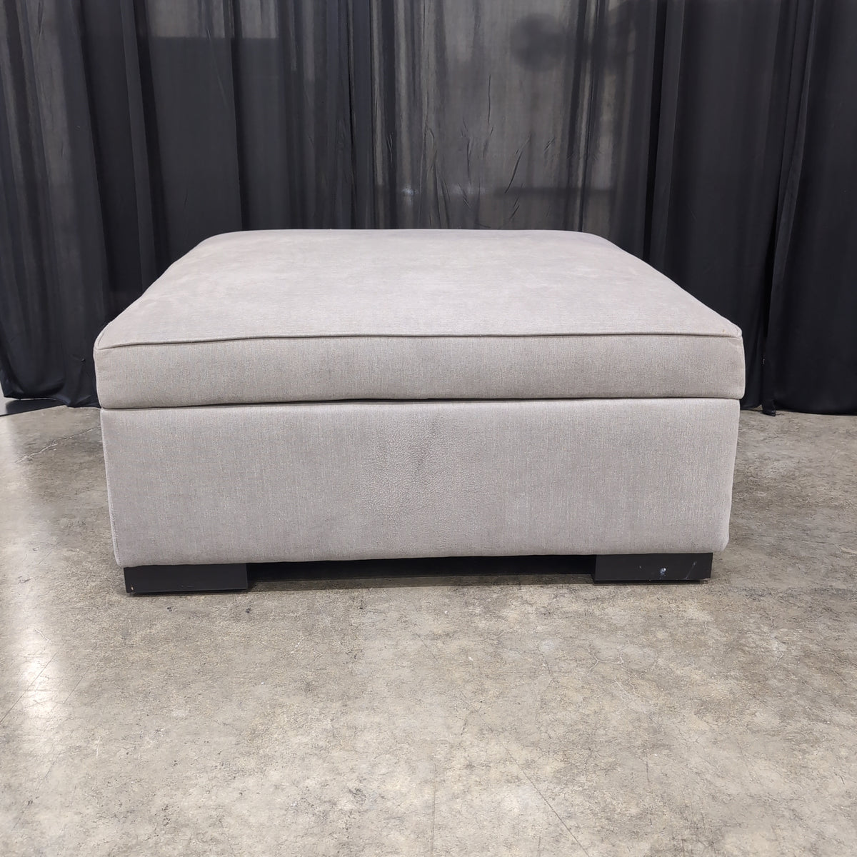 Light Grey Upholstered Square Ottoman