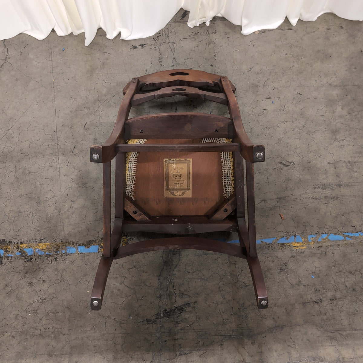 Ornate Carved Wood Dining Chair with Upholstered Seat