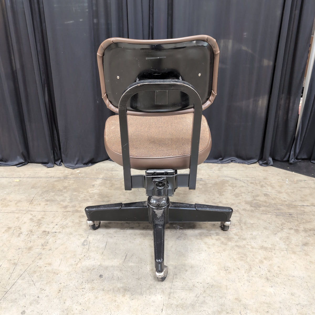 Brown Upholstered Swivel Office Chair