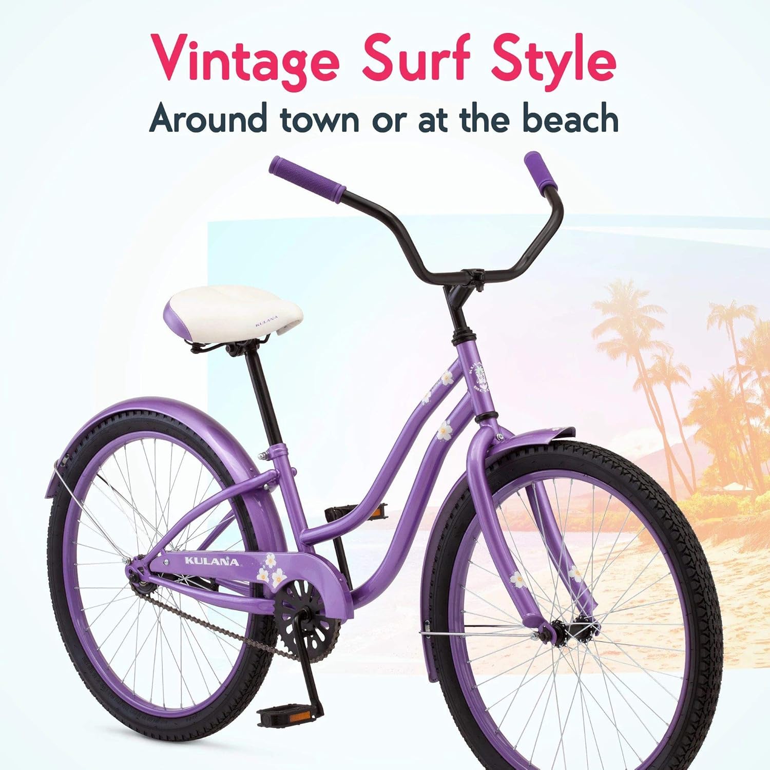 Kulana Hiku Cruiser Bike, 24-Inch Wheels, Purple NEW IN BOX