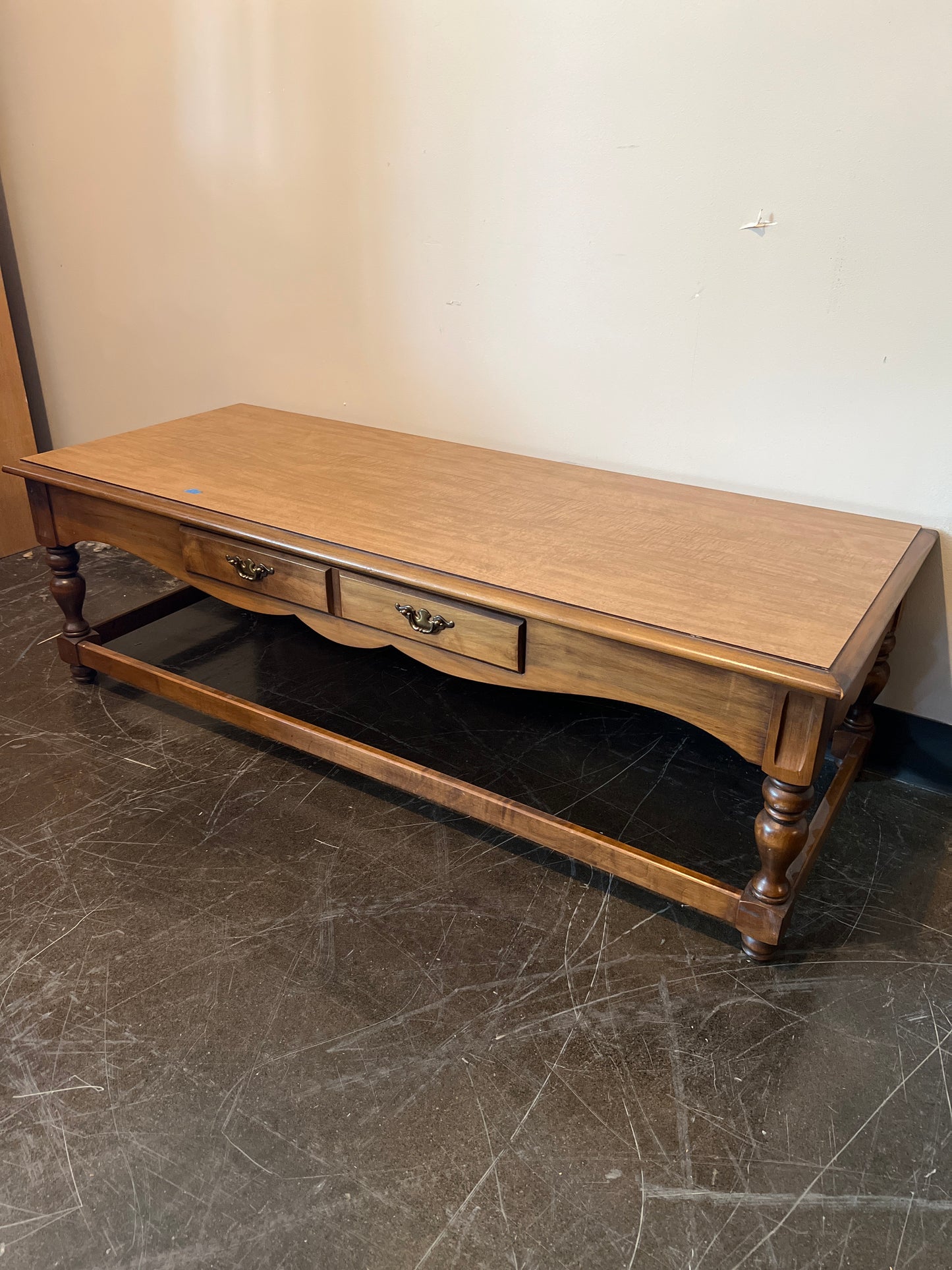 Traditional Solid Wood Coffee Table with Drawers