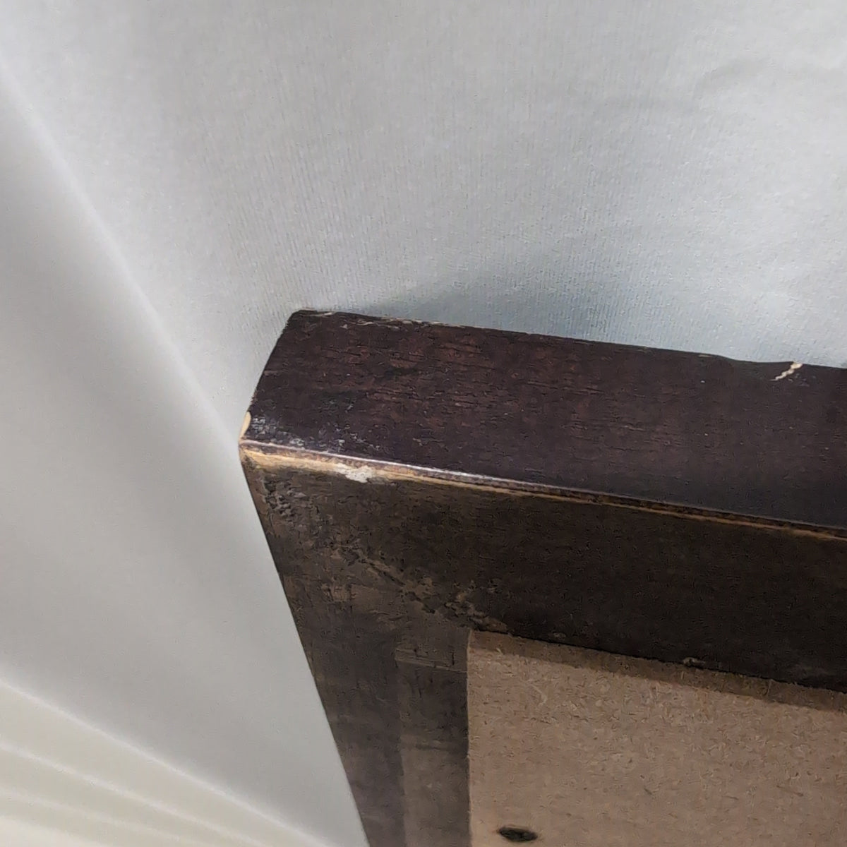 Dark Brown Wood Frame Mirror with a Ledge