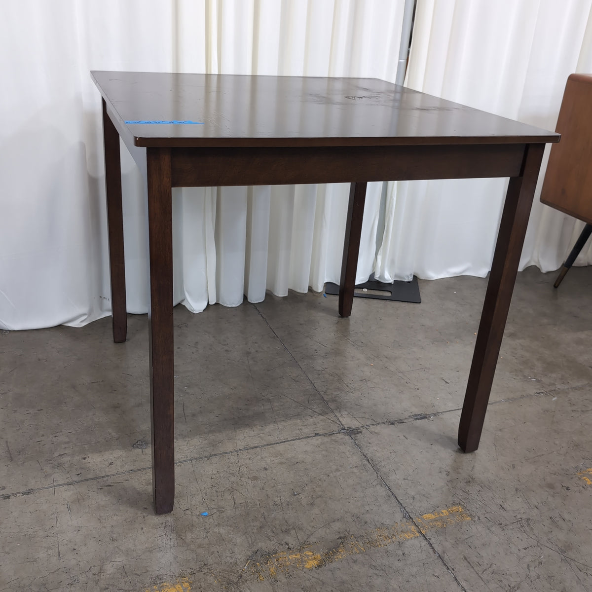 Square Contemporary Dining Table in Dark Wood