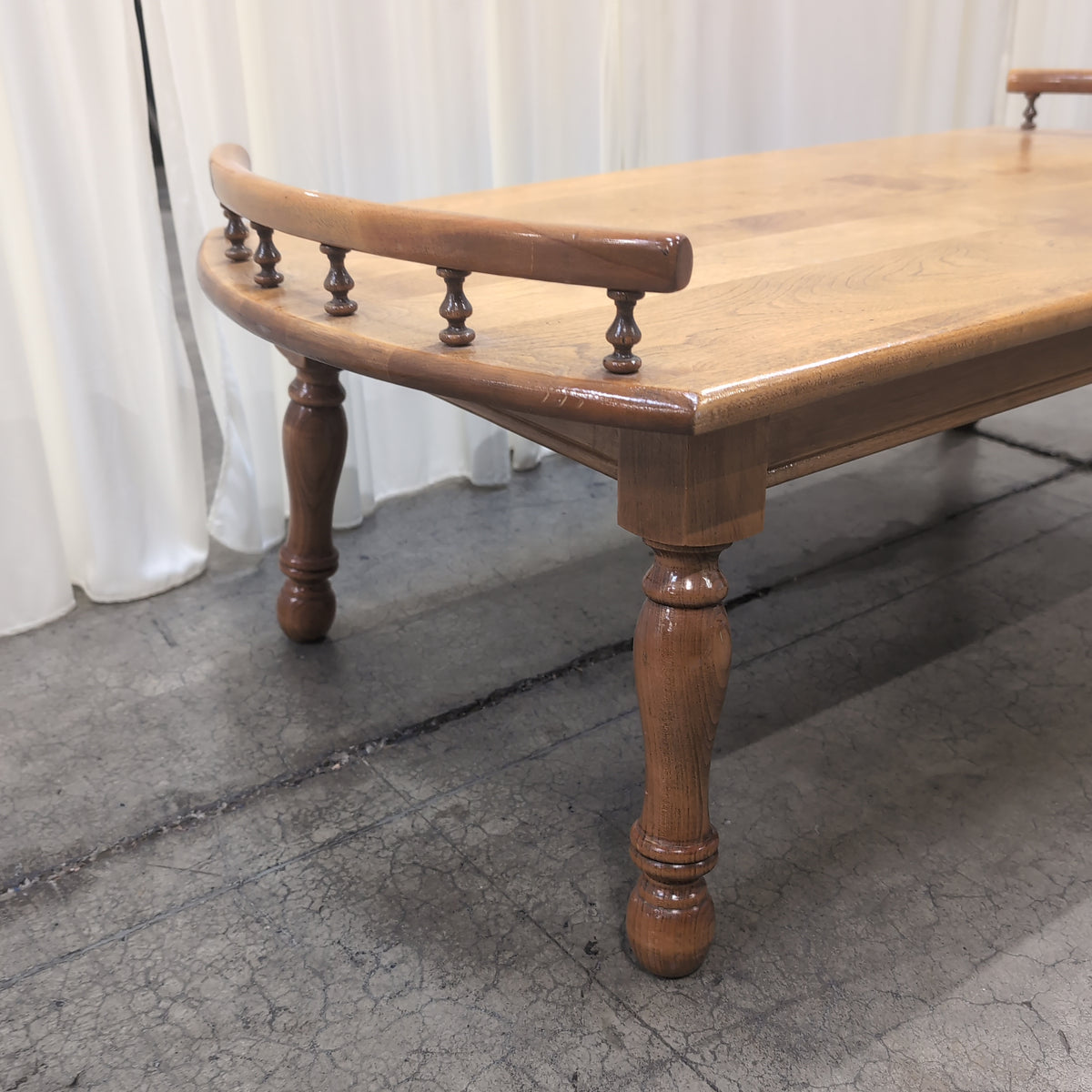 Natural Wood Coffee Table with Raised Edges