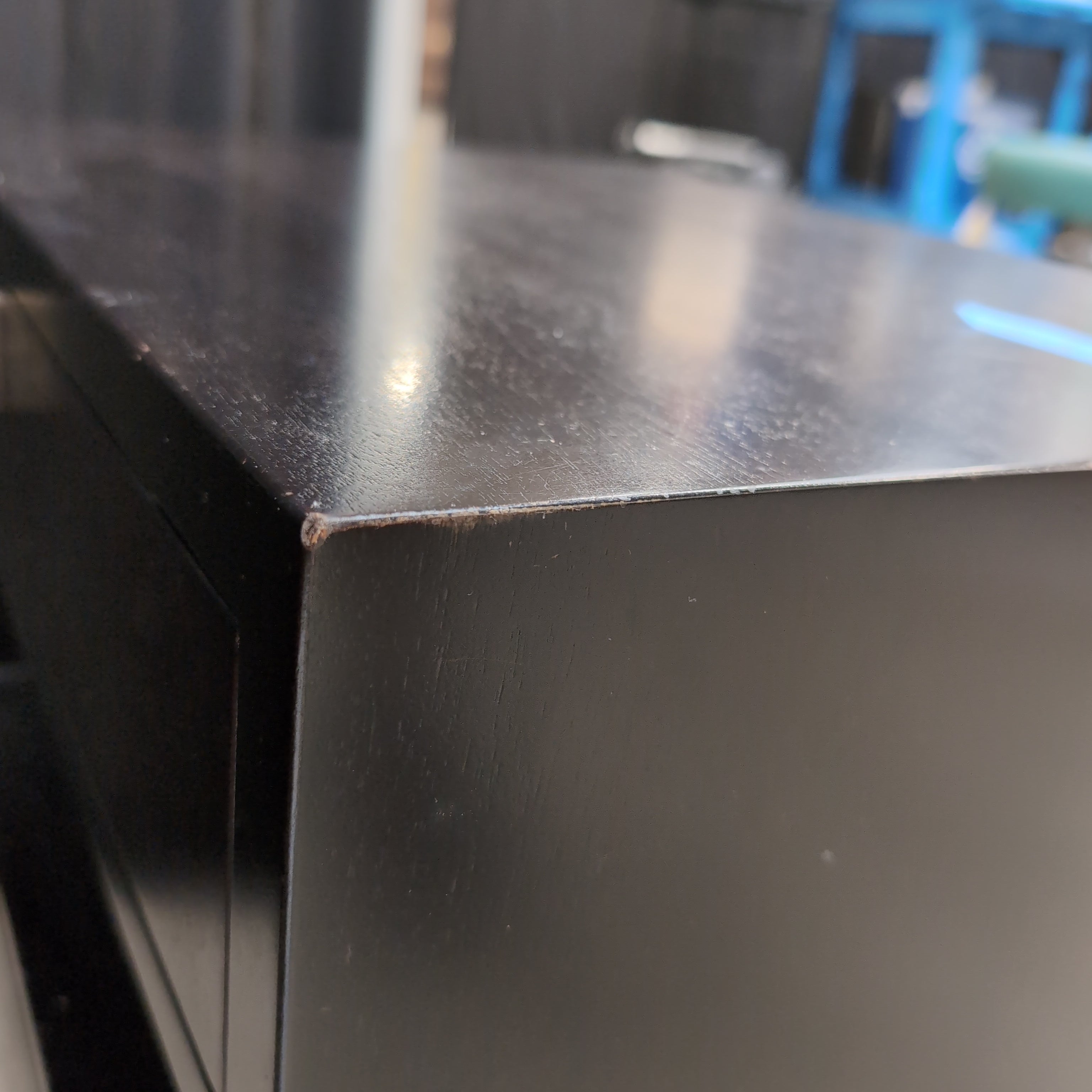 Black Wood One-Drawer Nightstand