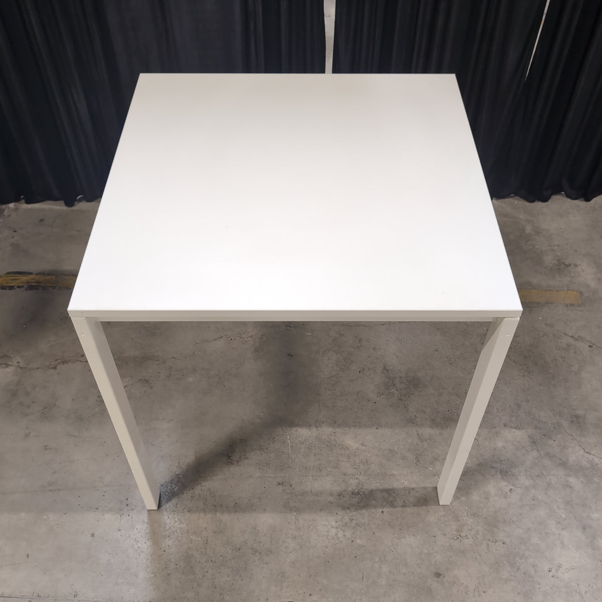 Square Grey Top Dining Table with White Legs