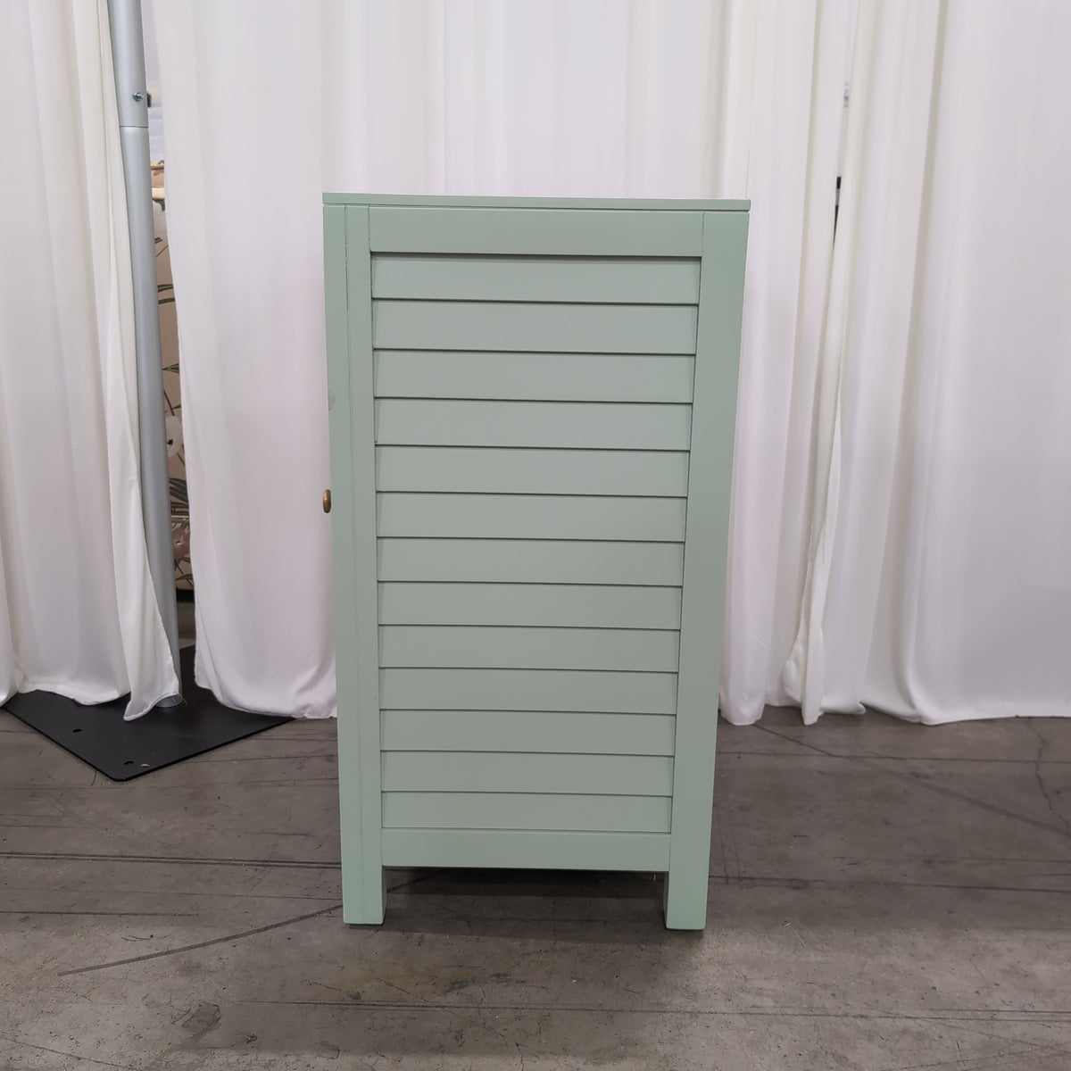 PT. Kayu Lima Utama Aqua Louvered Door Nightstand with Open Shelf