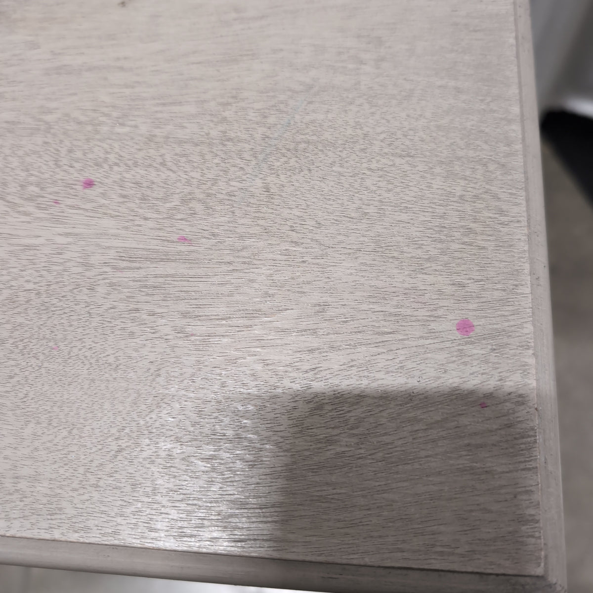 Light Grey Wood Nightstand with Open Shelf