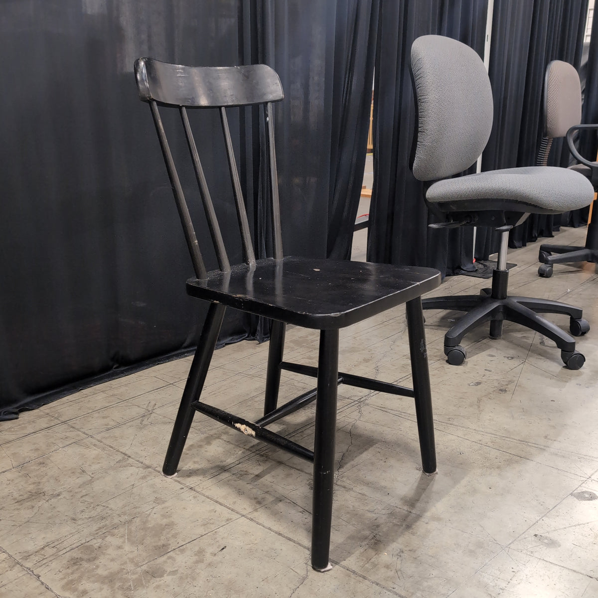Classic Black Wood Spindle Back Chair