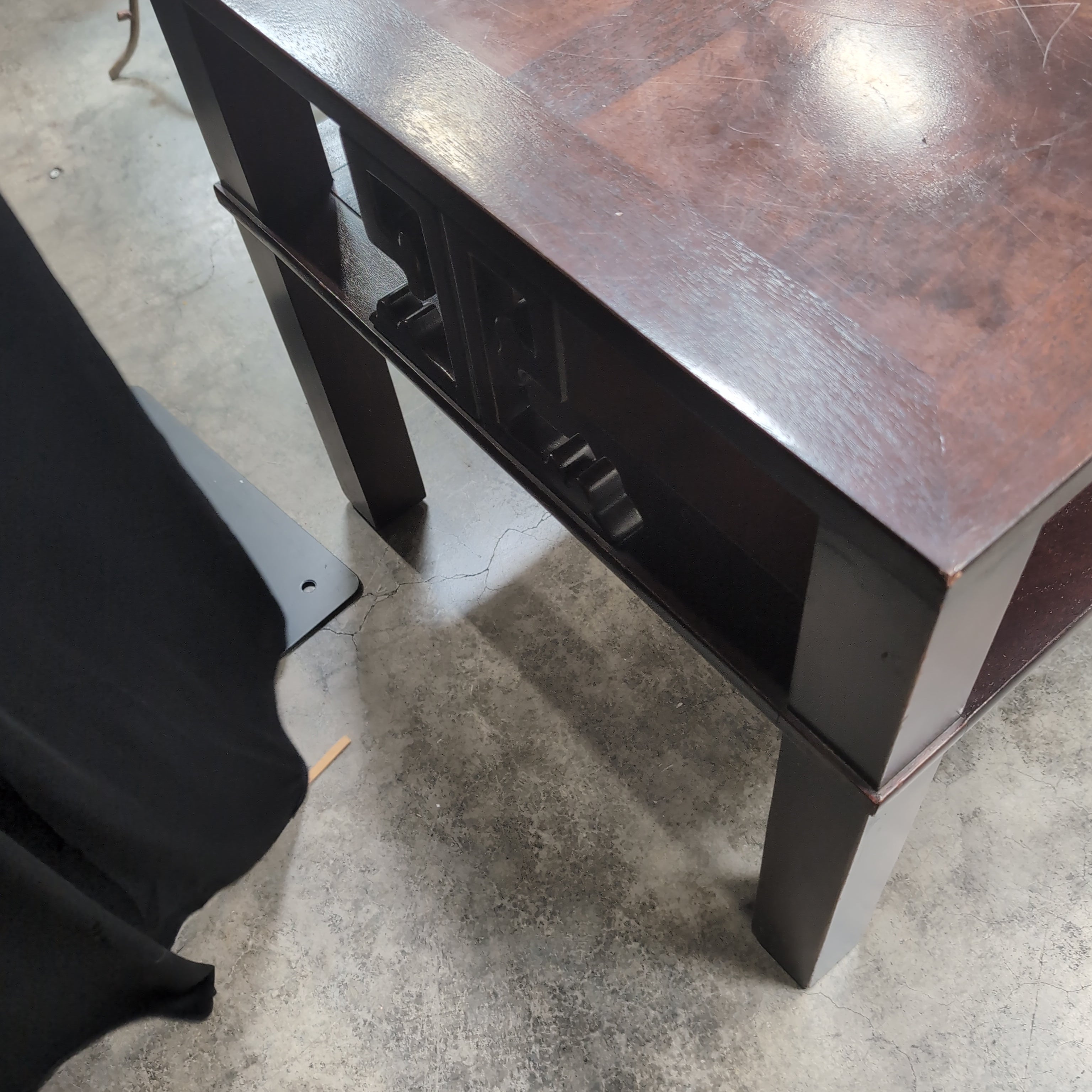 Dark Stained Hardwood Asian-Inspired End Table