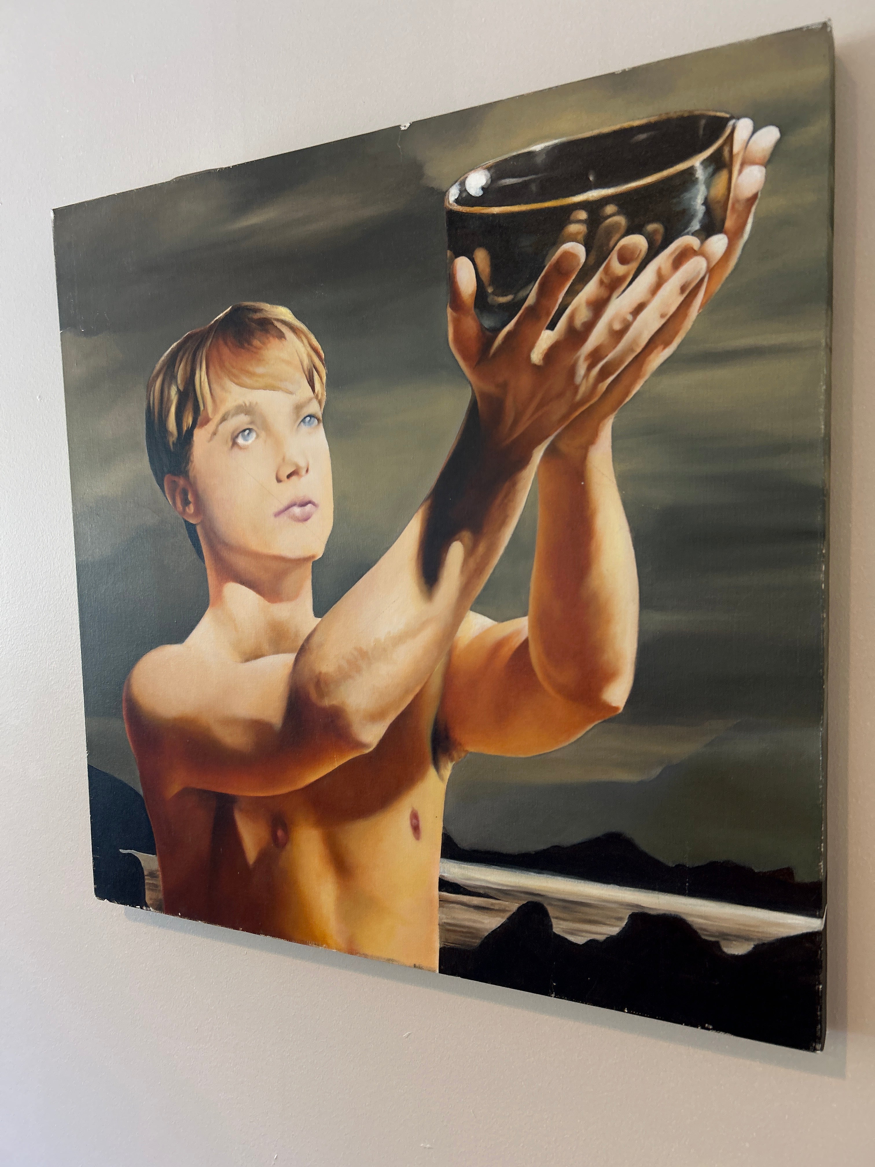 Canvas print of guy with bowl