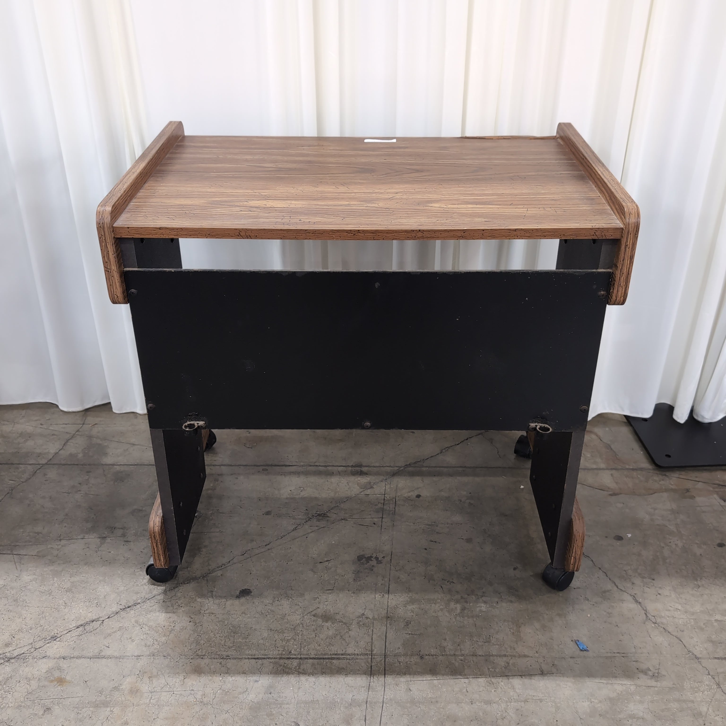 Rustic Dark Wood Desk with Lower Shelf