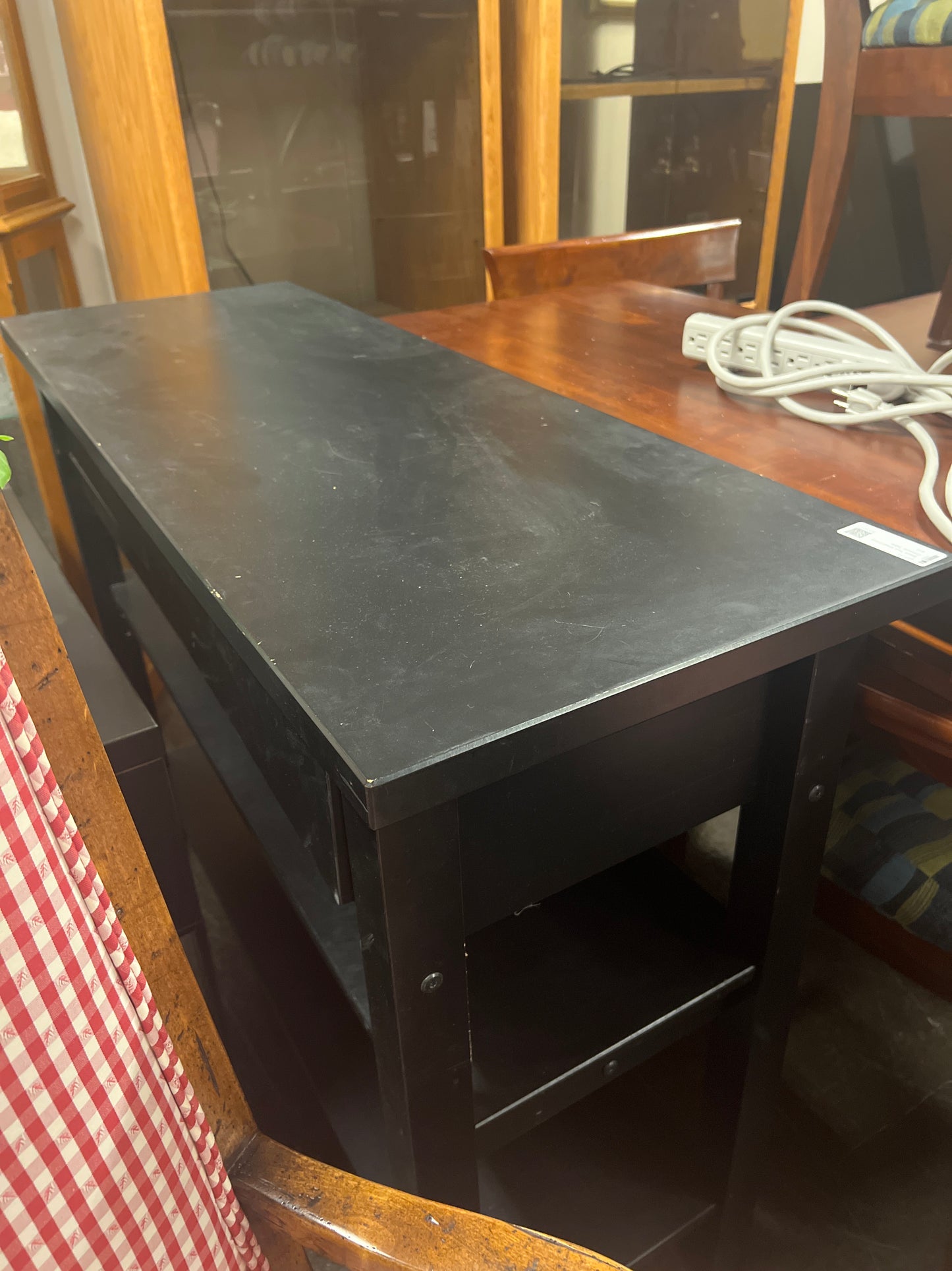 Black Two Shelf Entry Console Table