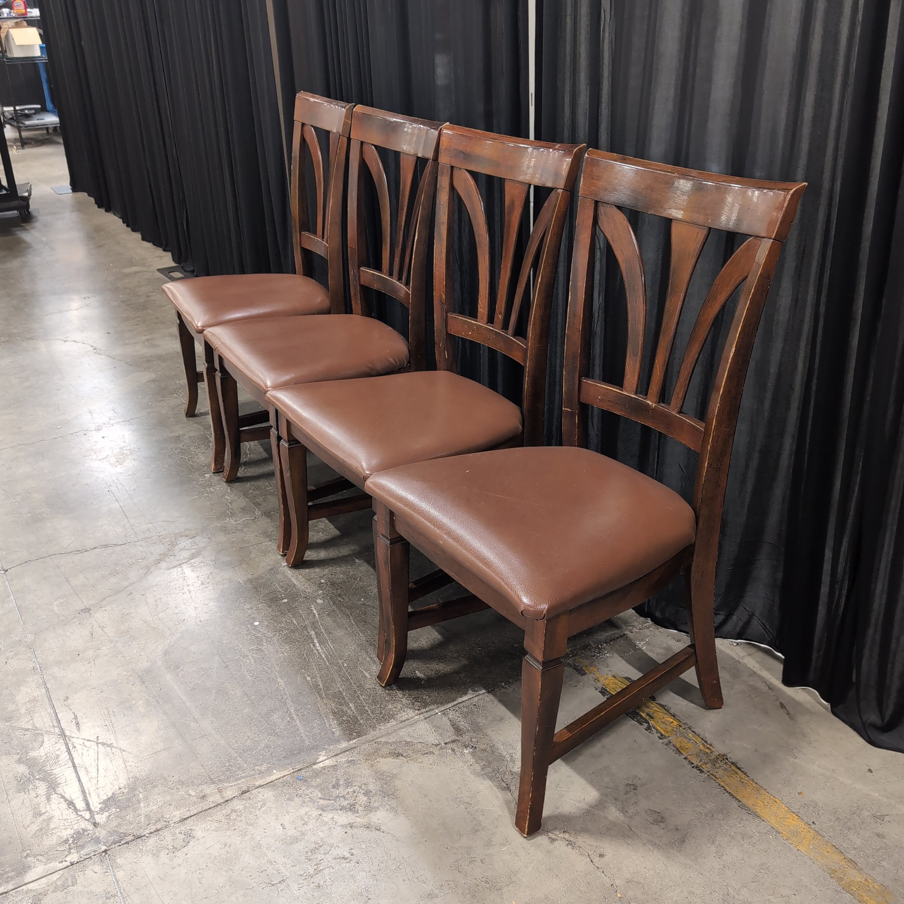 Dark Wood Dining Chair with Curved Back