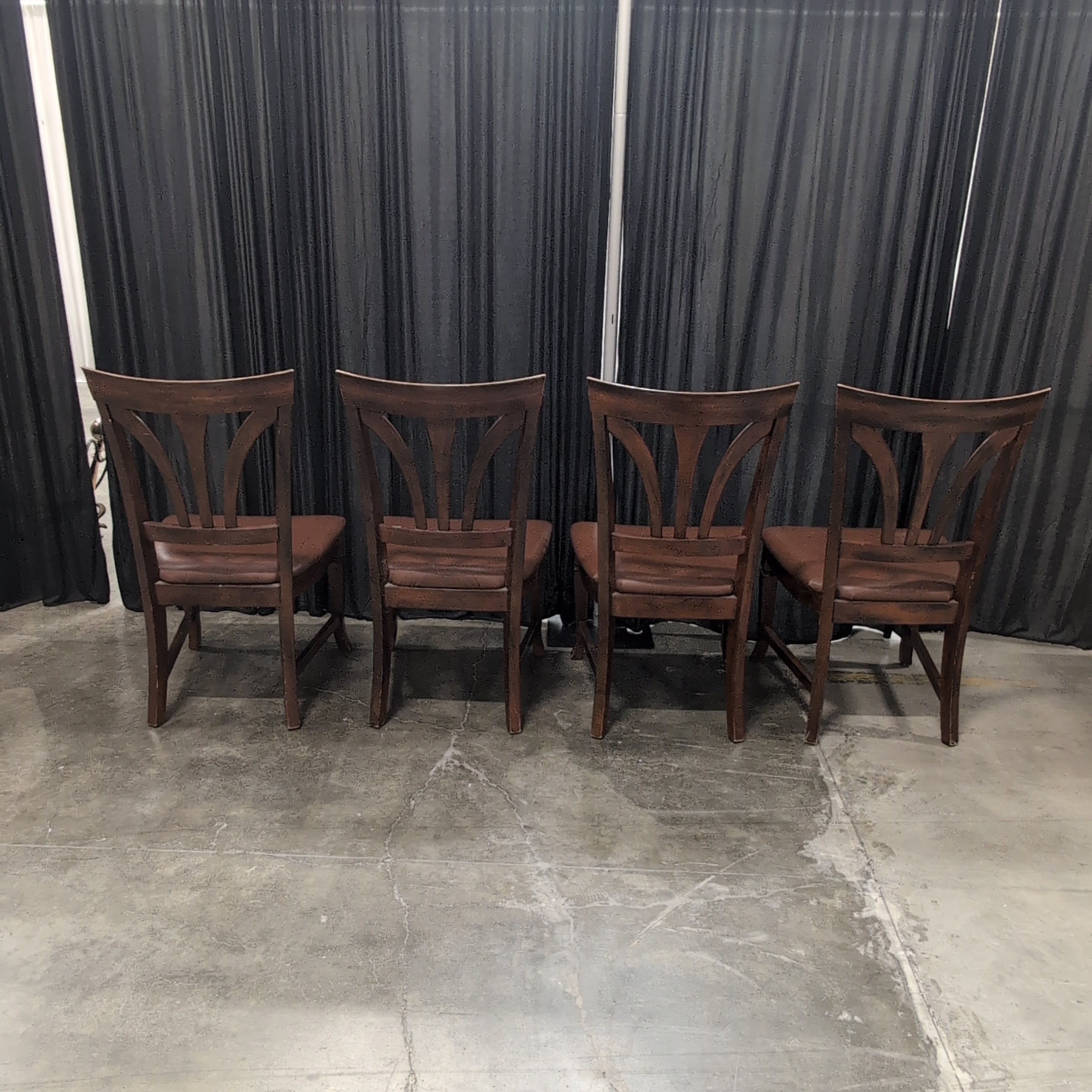 Dark Wood Dining Chair with Curved Back