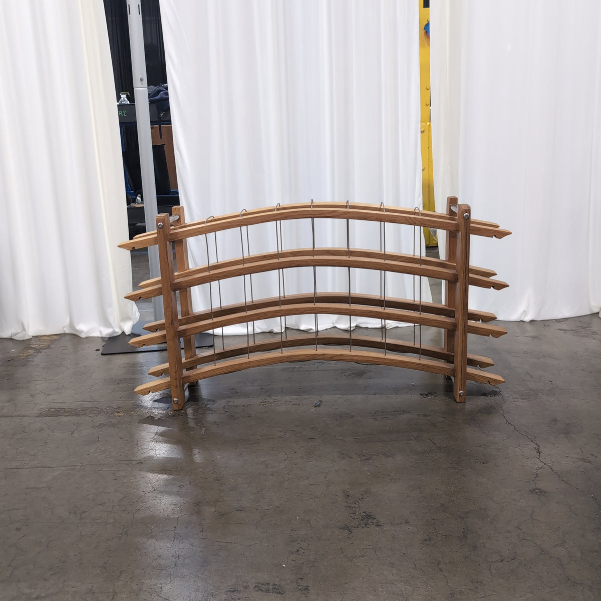 Natural Wood Multi-Tier Wine Rack with Metal Wires