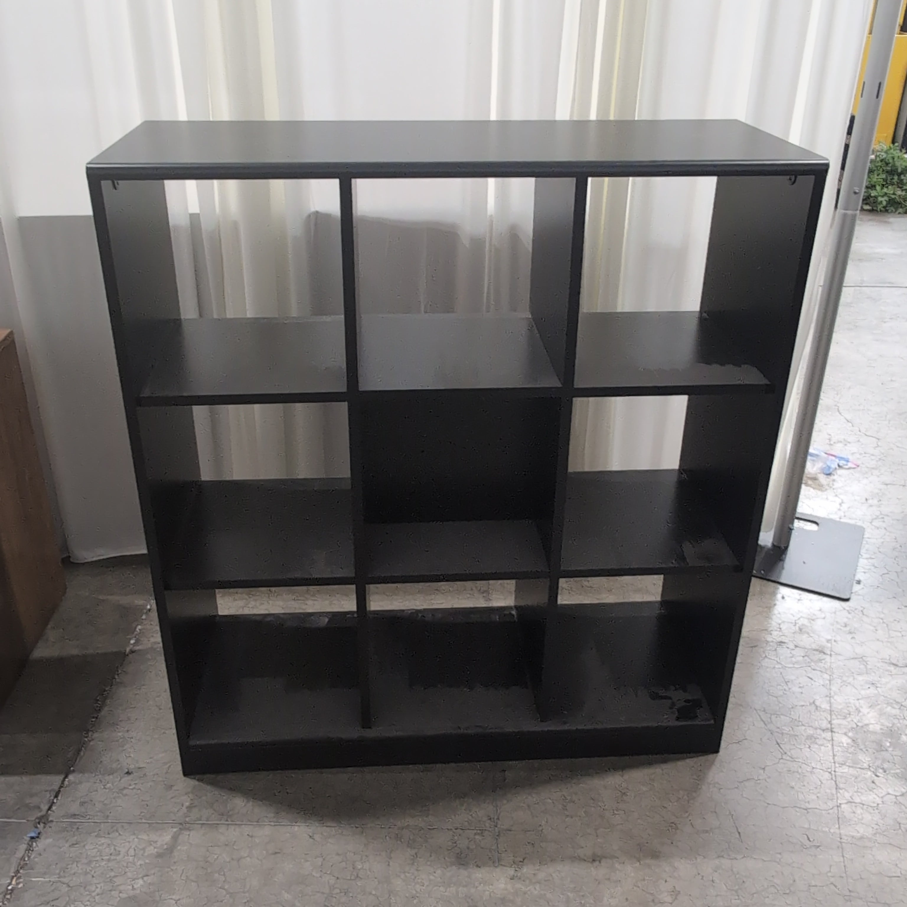 Black Wood Composite Multi-Cubby Storage Bookcase