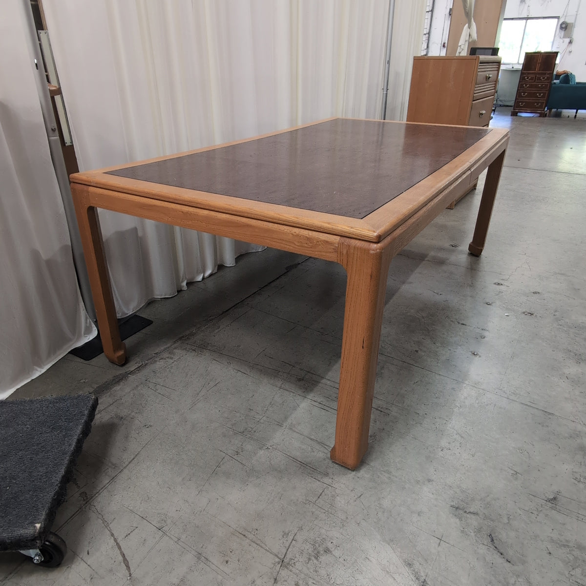 Rectangular Wood Coffee Table with Dark Top