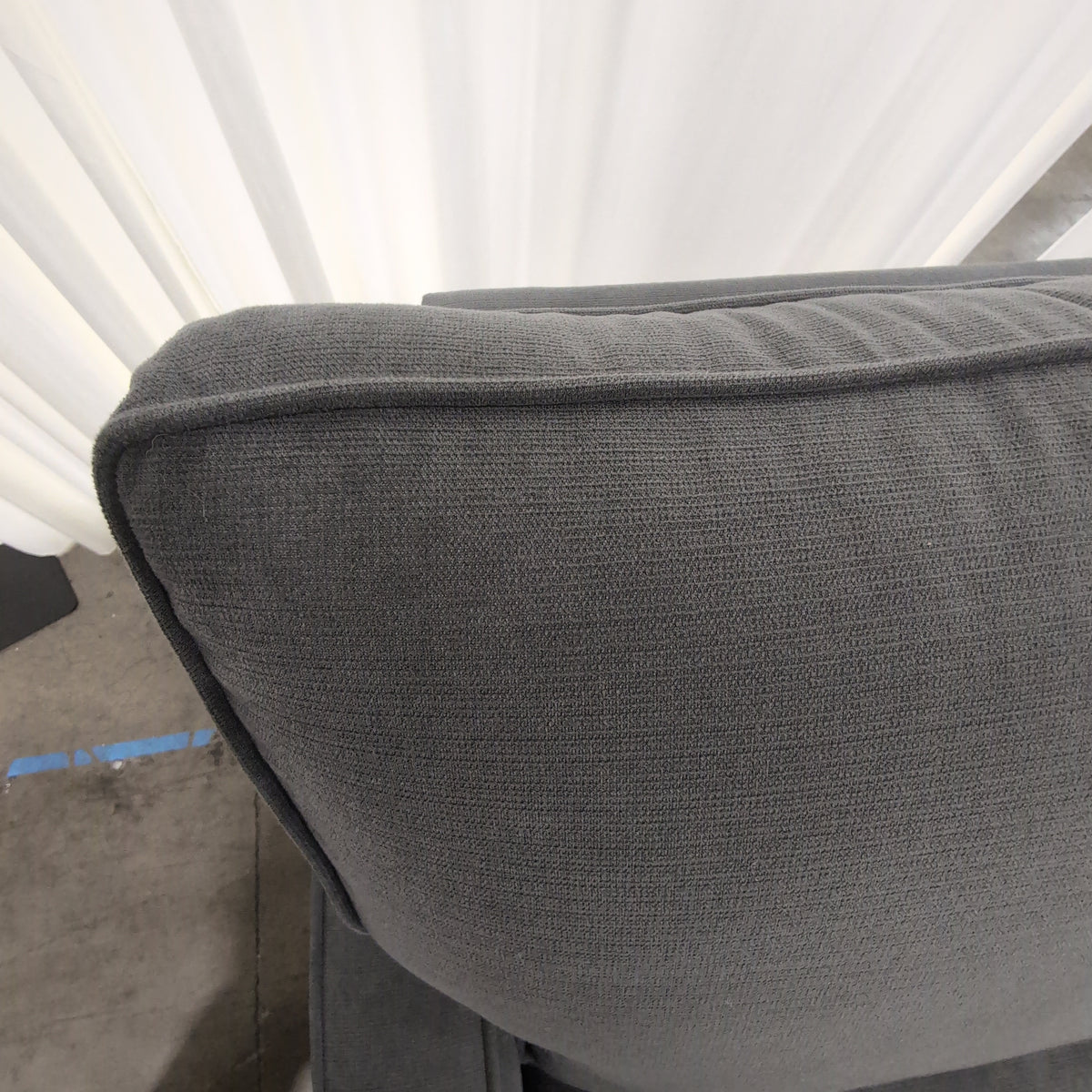 Pacific Furniture Industries Grey L-Shaped Fabric Sectional Couch